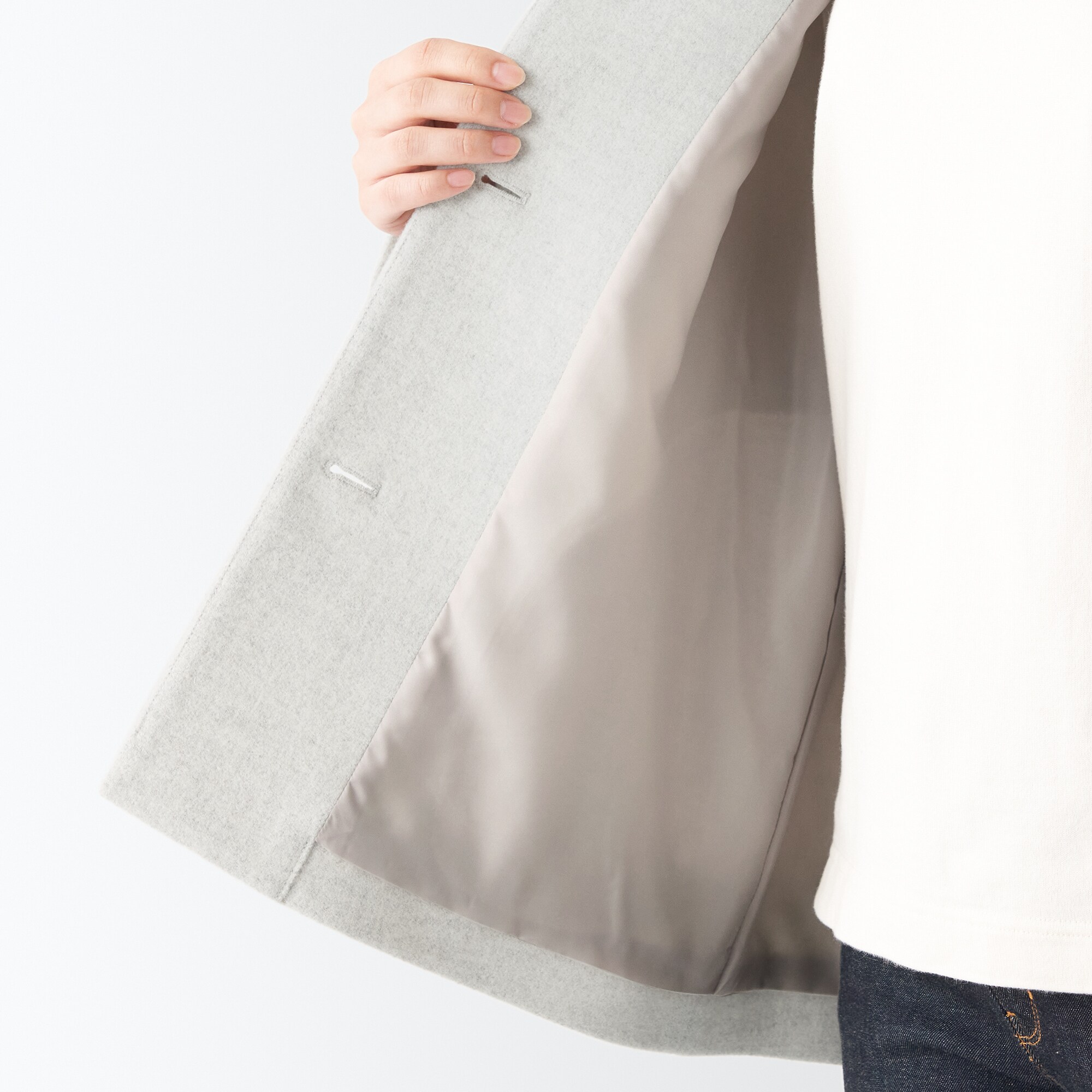 ウール混ステンカラーショートコート