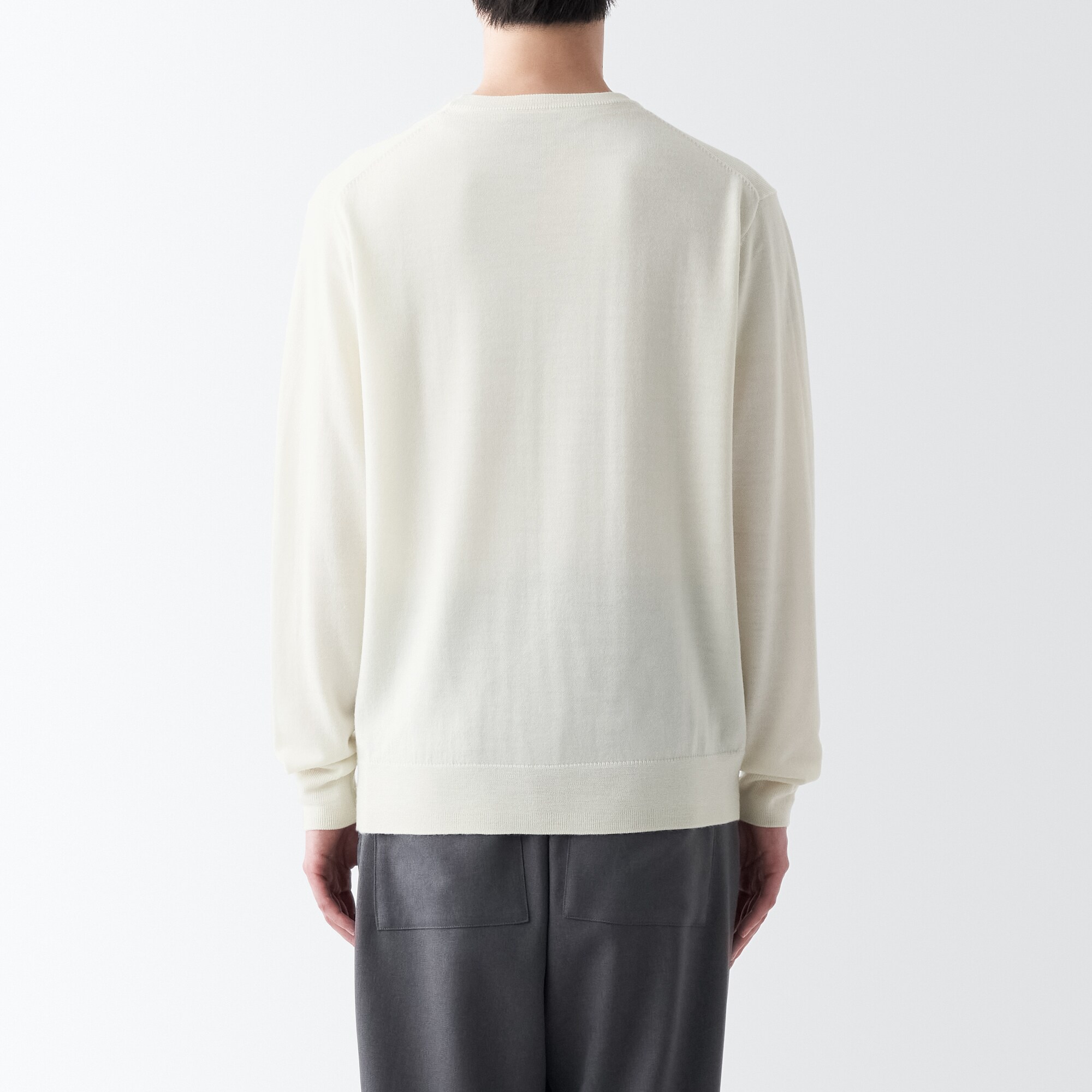 洗えるウールハイゲージクルーネックセーター