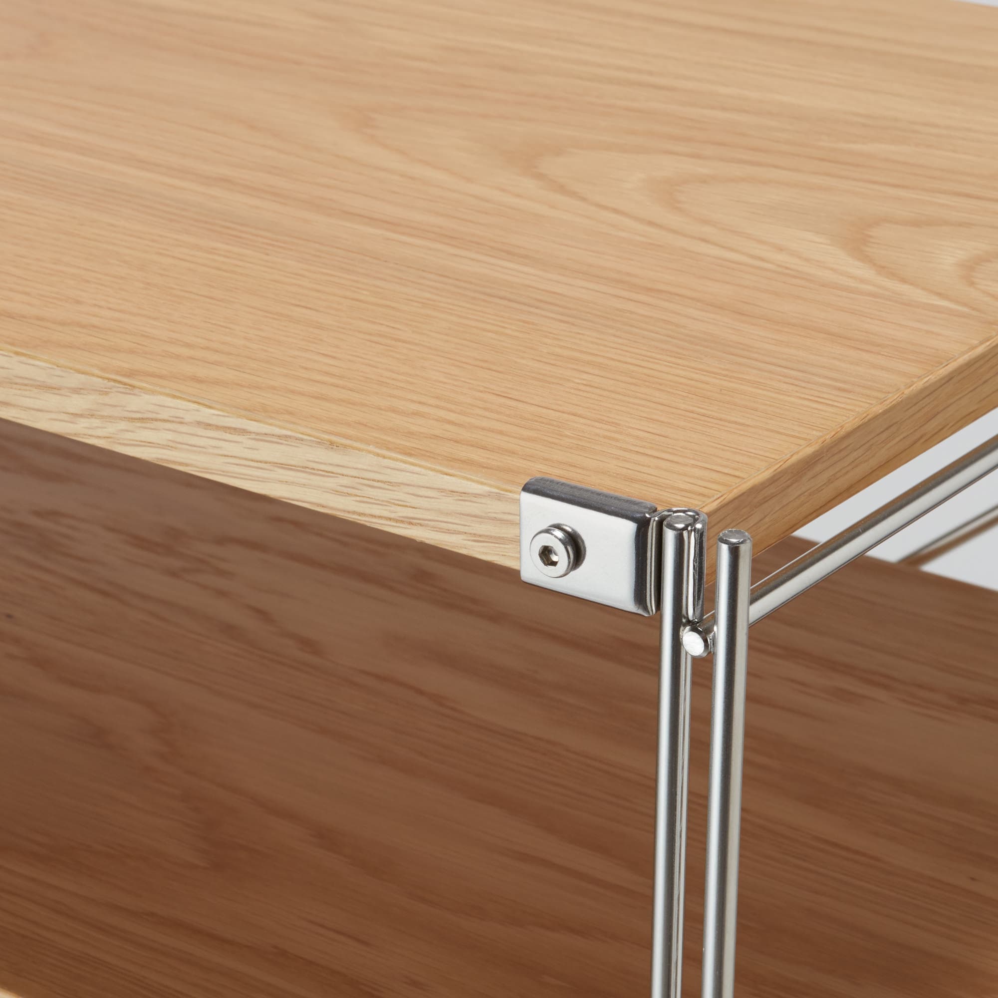 【数量限定】ステンレスユニットシェルフ・オーク材・ワードローブセット