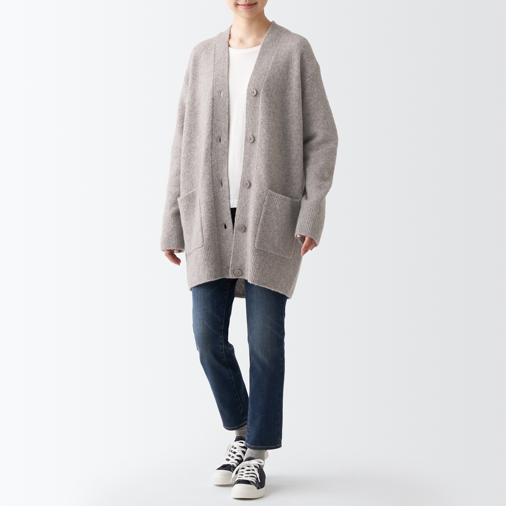 ヤク混Ｖネックカーディガン