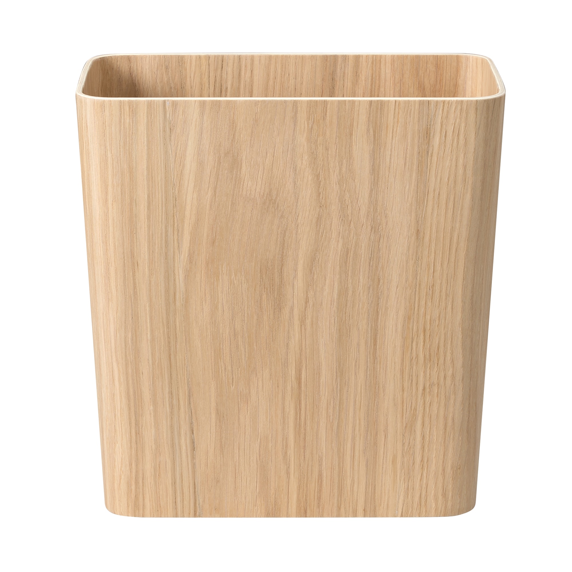 【１４Ｌ袋用】木製ごみ箱・袋止めワイヤー付　オーク材突板・角型