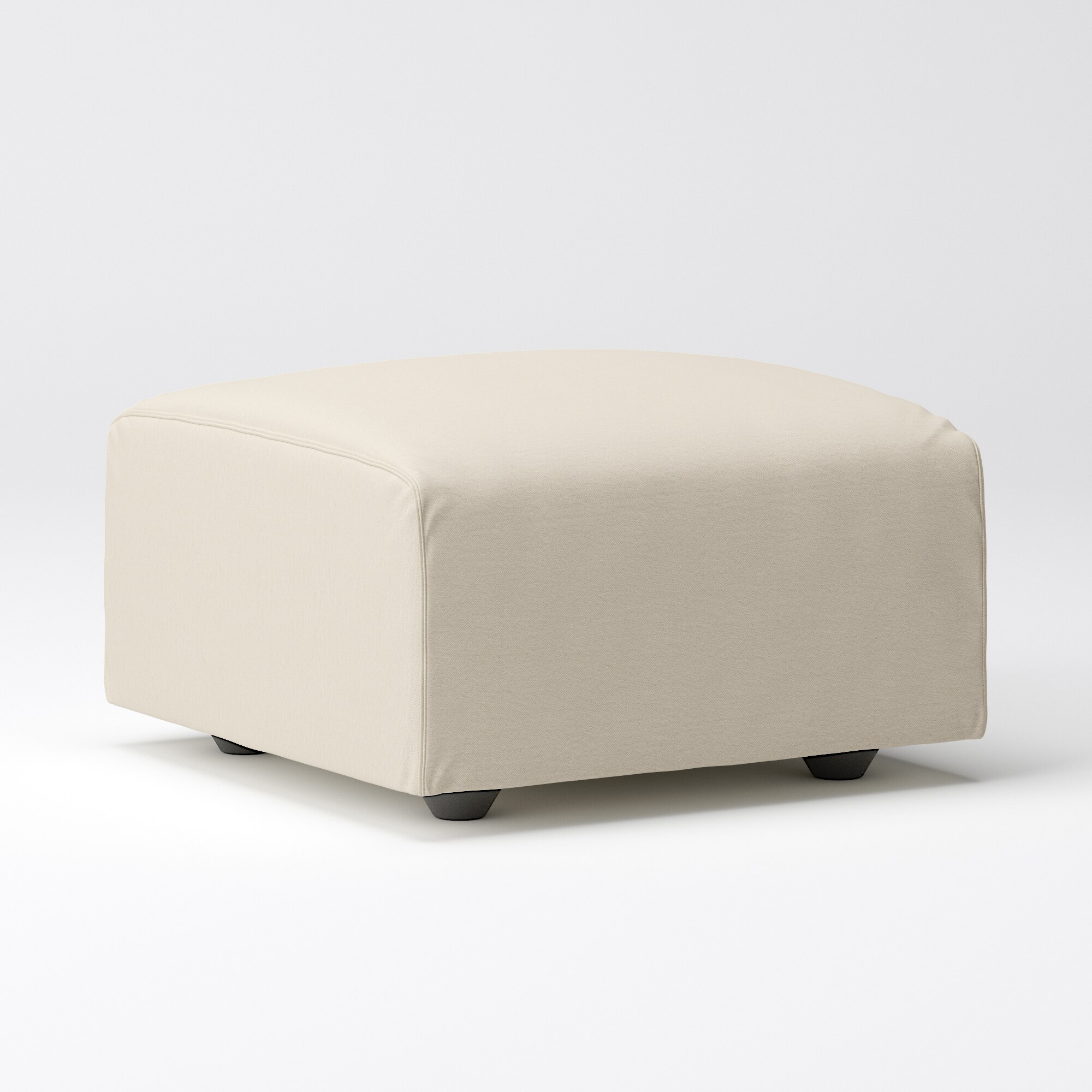 【カバー】洗いざらしの綿帆布ユニットソファオットマン・小用カバー／生成