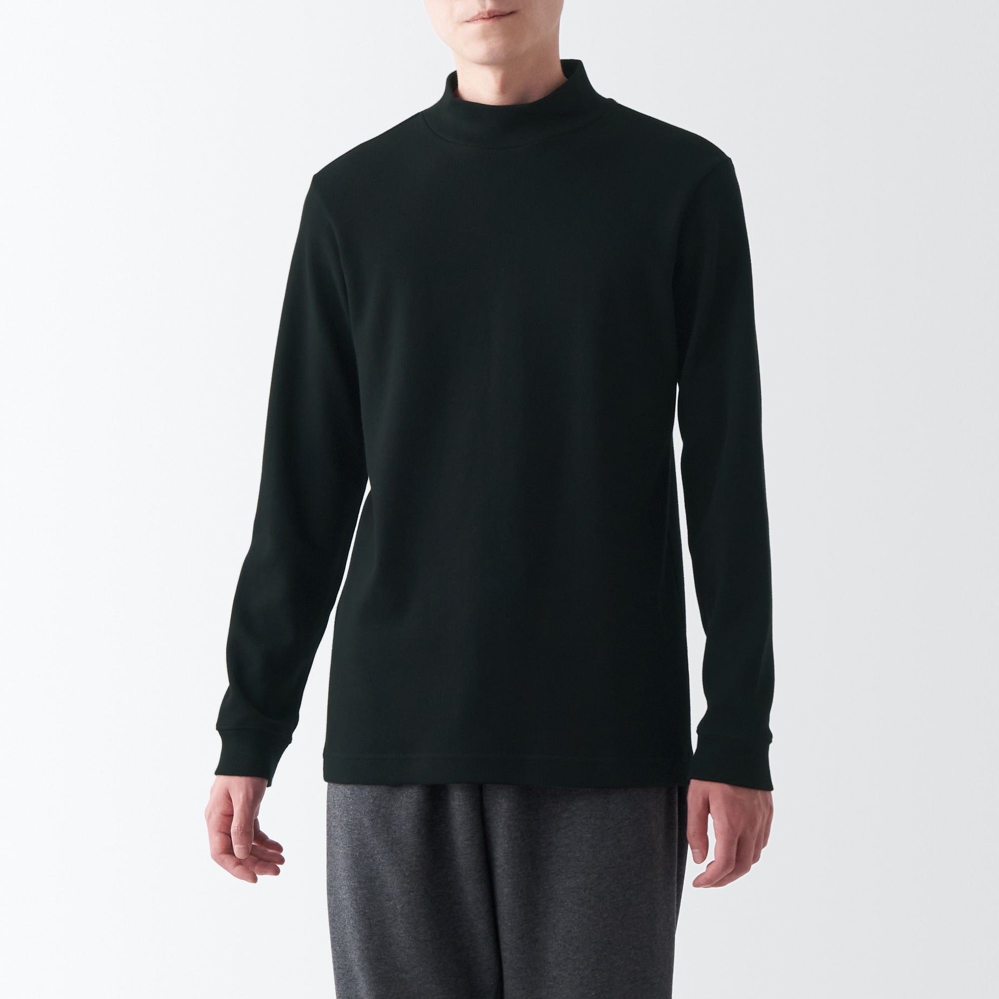 あったか綿　ウール　ハイネック長袖Ｔシャツ