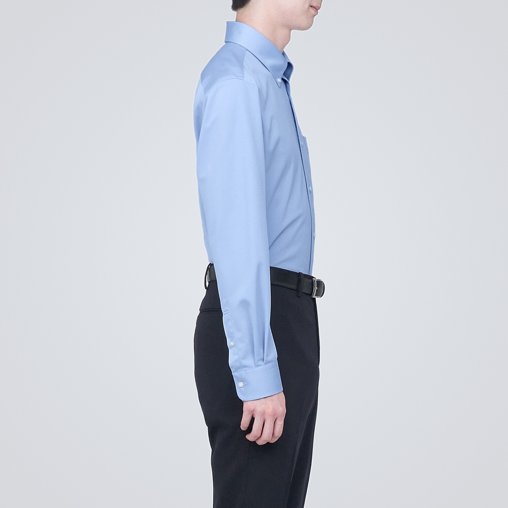 ノンアイロンジャージーボタンダウン長袖シャツ