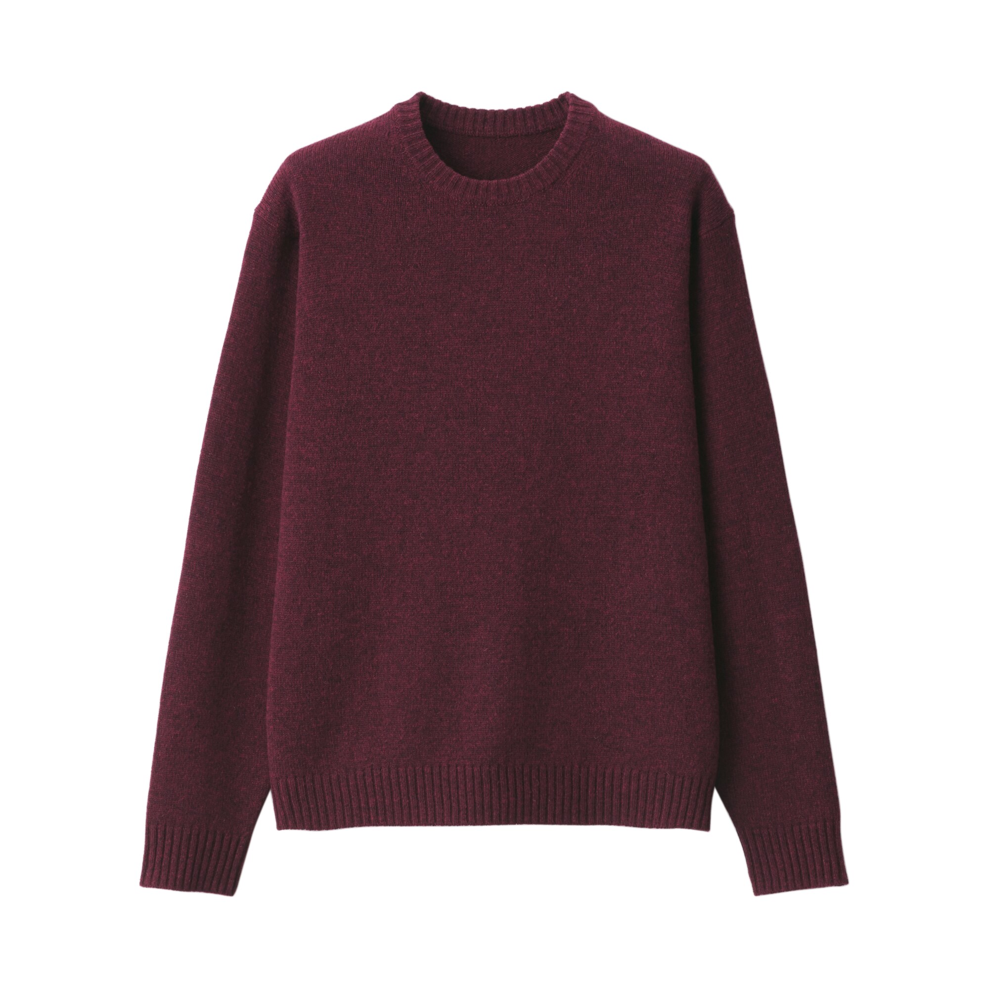 洗えるウールミドルゲージクルーネックセーター