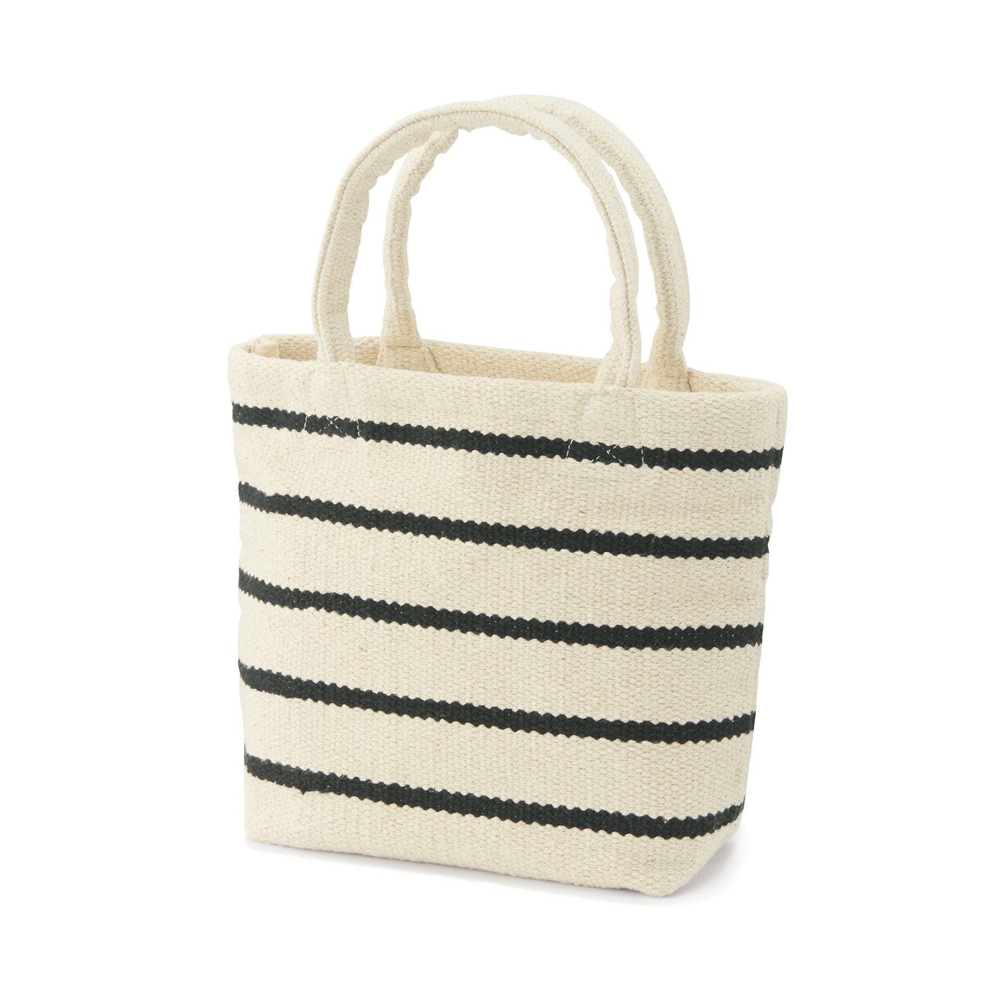 インドの手織り　ミニトートバッグ（ボーダー）