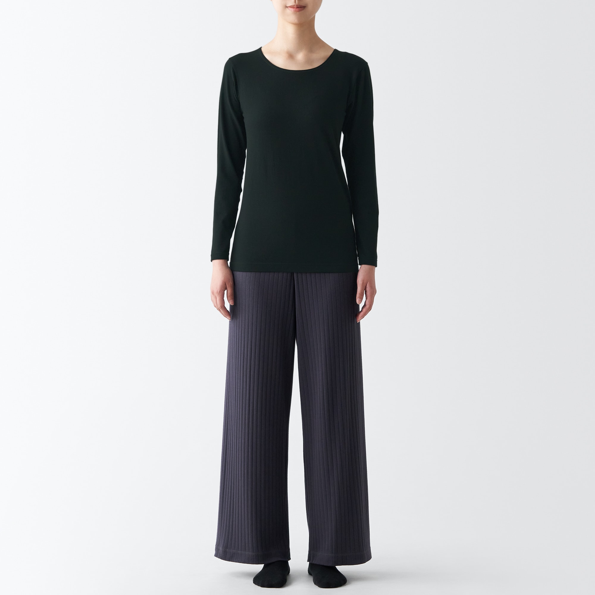 あったか綿　クルーネック長袖Ｔシャツ