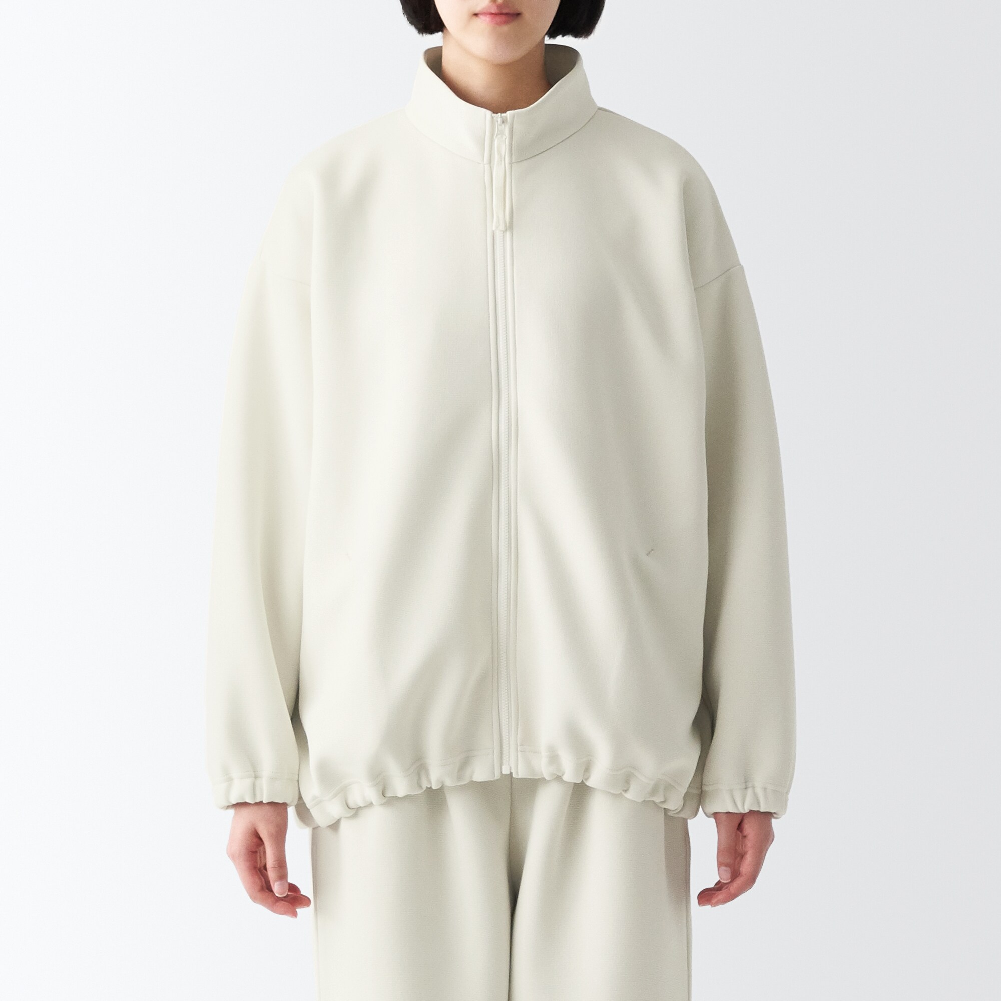 二重編みスウェットブルゾン