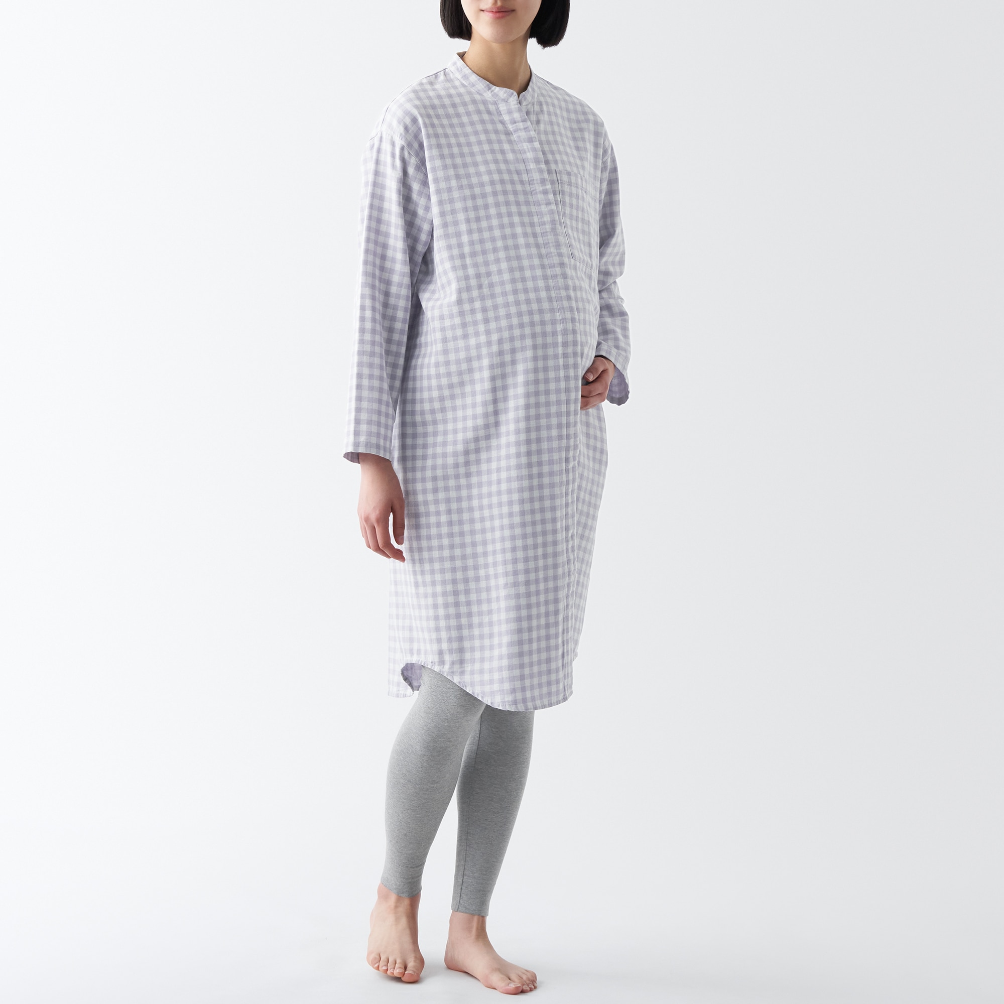 脇に縫い目のない　二重ガーゼパジャマ（マタニティ）