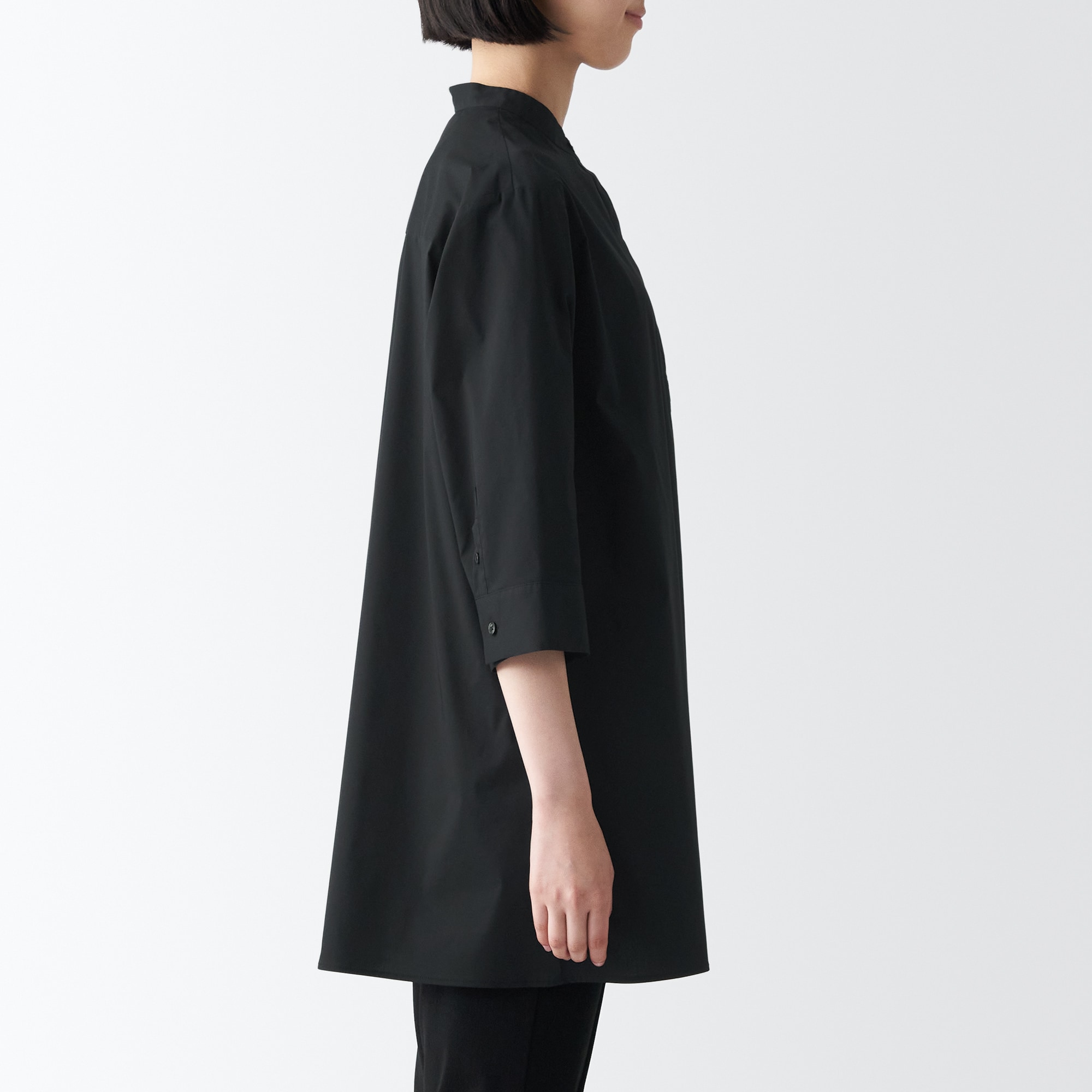 コットン混サテンチュニック