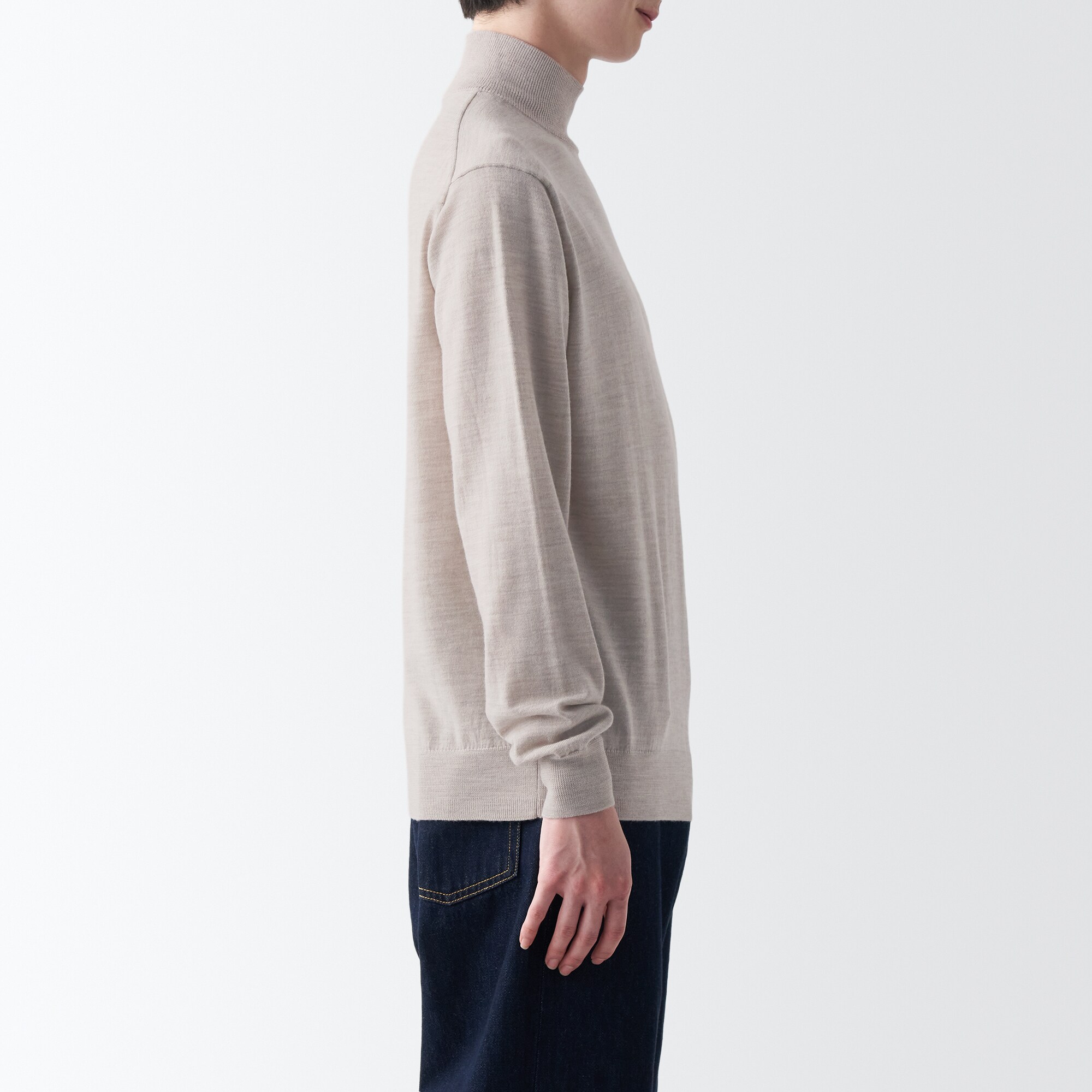 洗えるウールハイゲージハイネックセーター