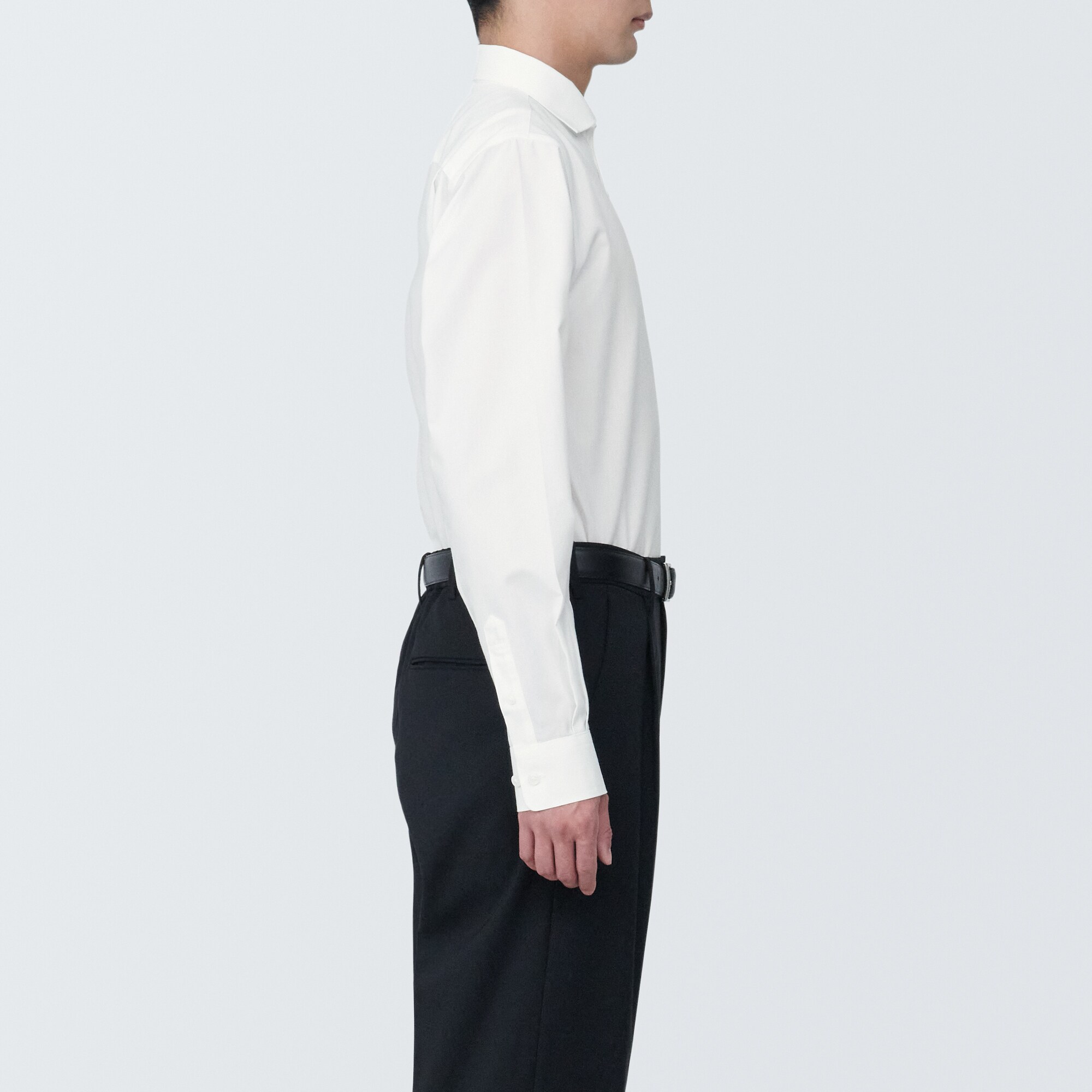 紳士　ノンアイロンカッタウェイカラー長袖シャツ