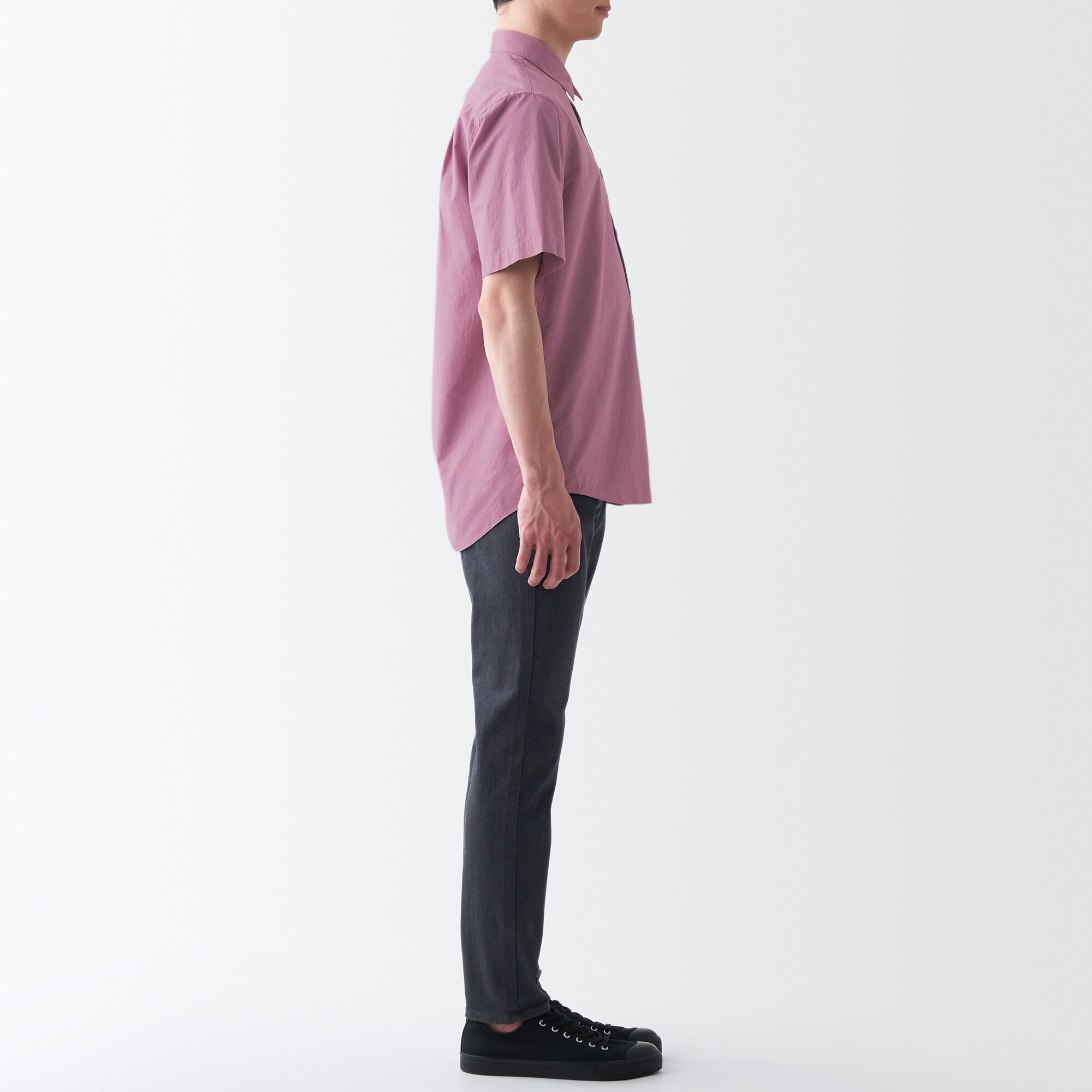 洗いざらしブロード半袖シャツ