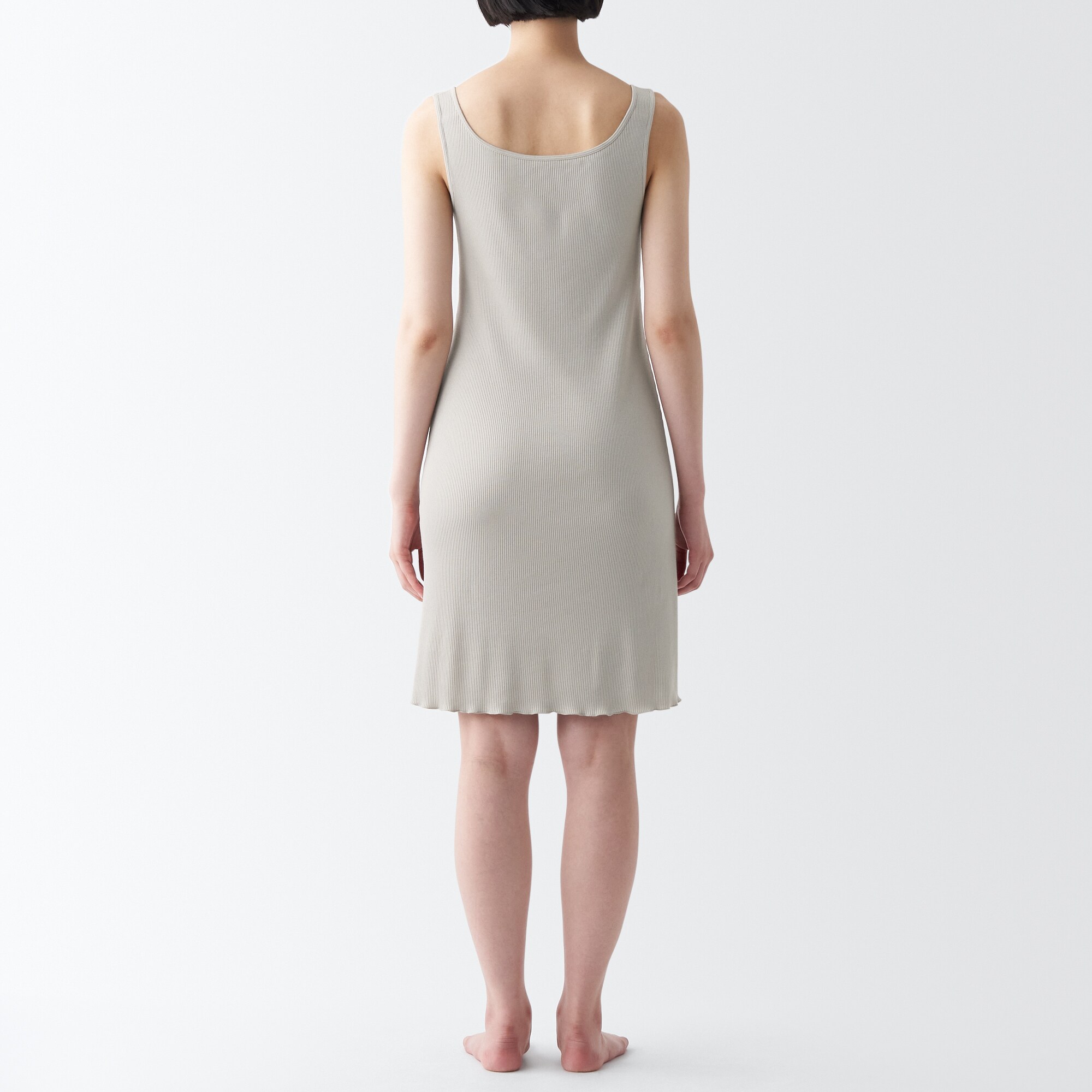 なめらかリブブラタンクトップワンピース