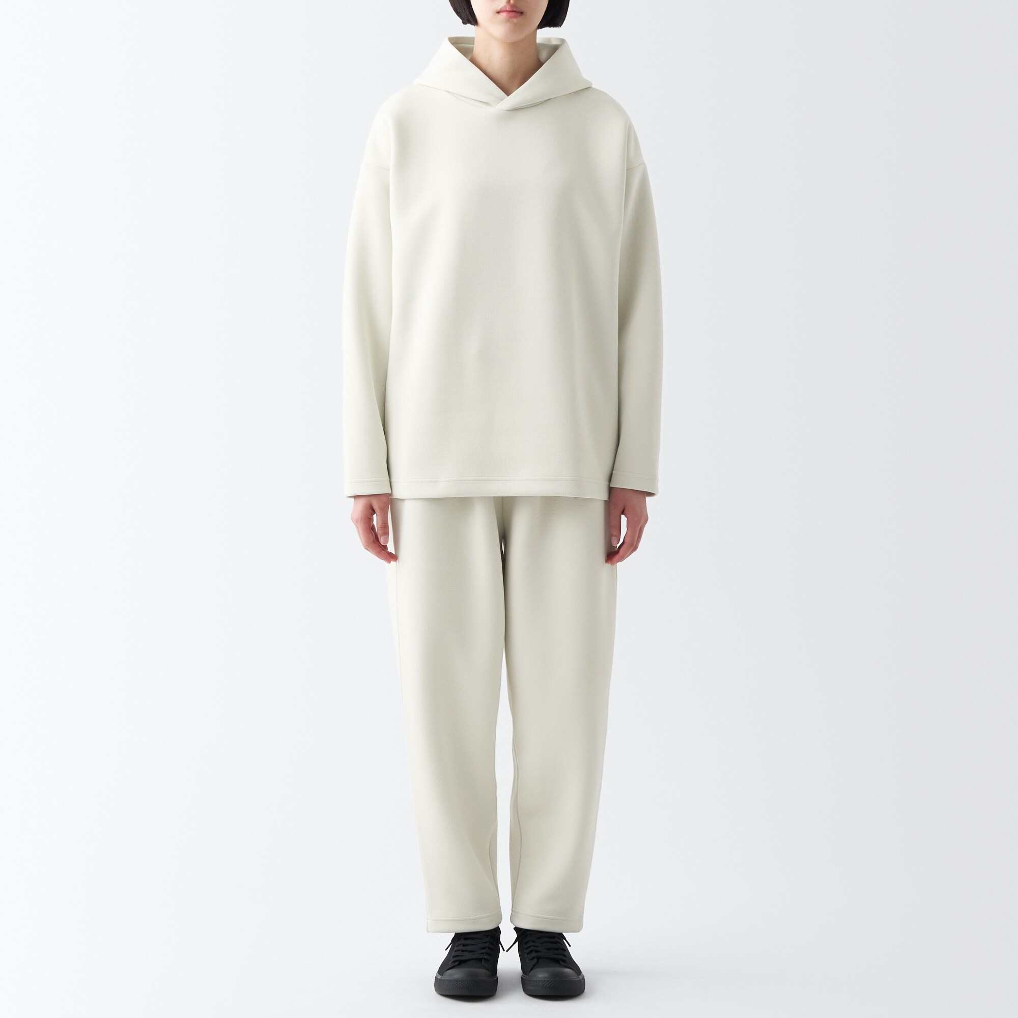 二重編みスウェットプルパーカー