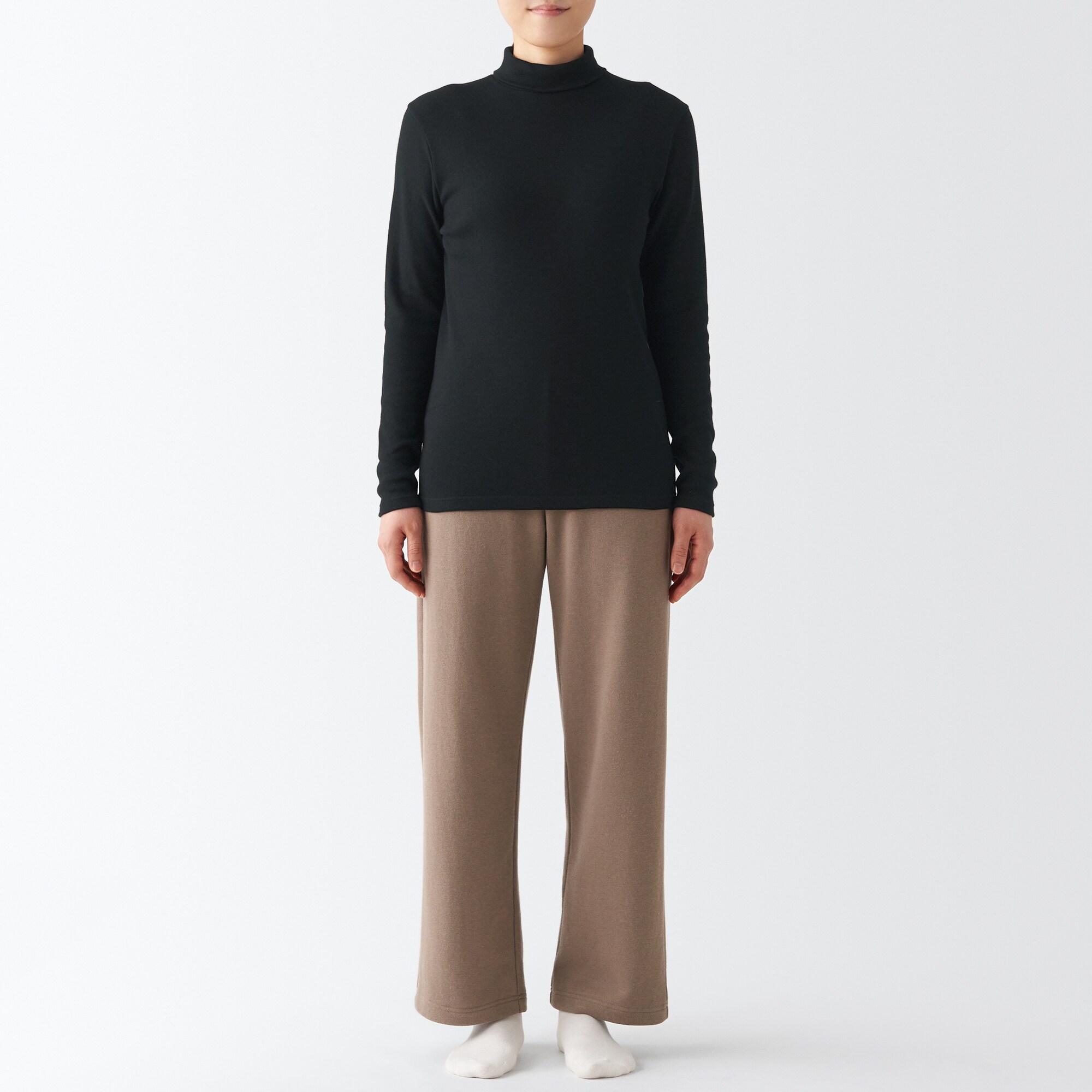 あったか綿　厚手　タートルネック長袖Ｔシャツ