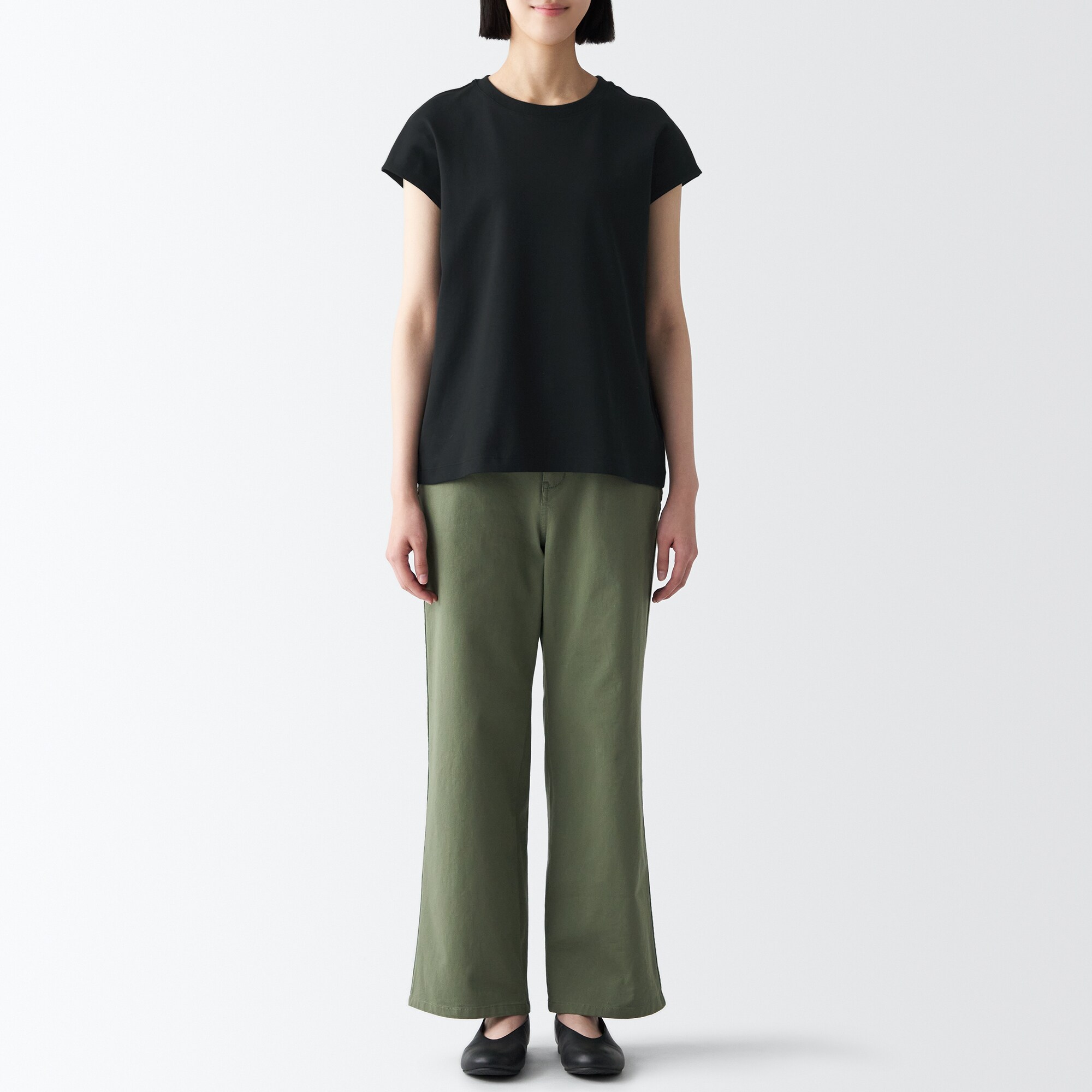 スムース編みフレンチスリーブＴシャツ