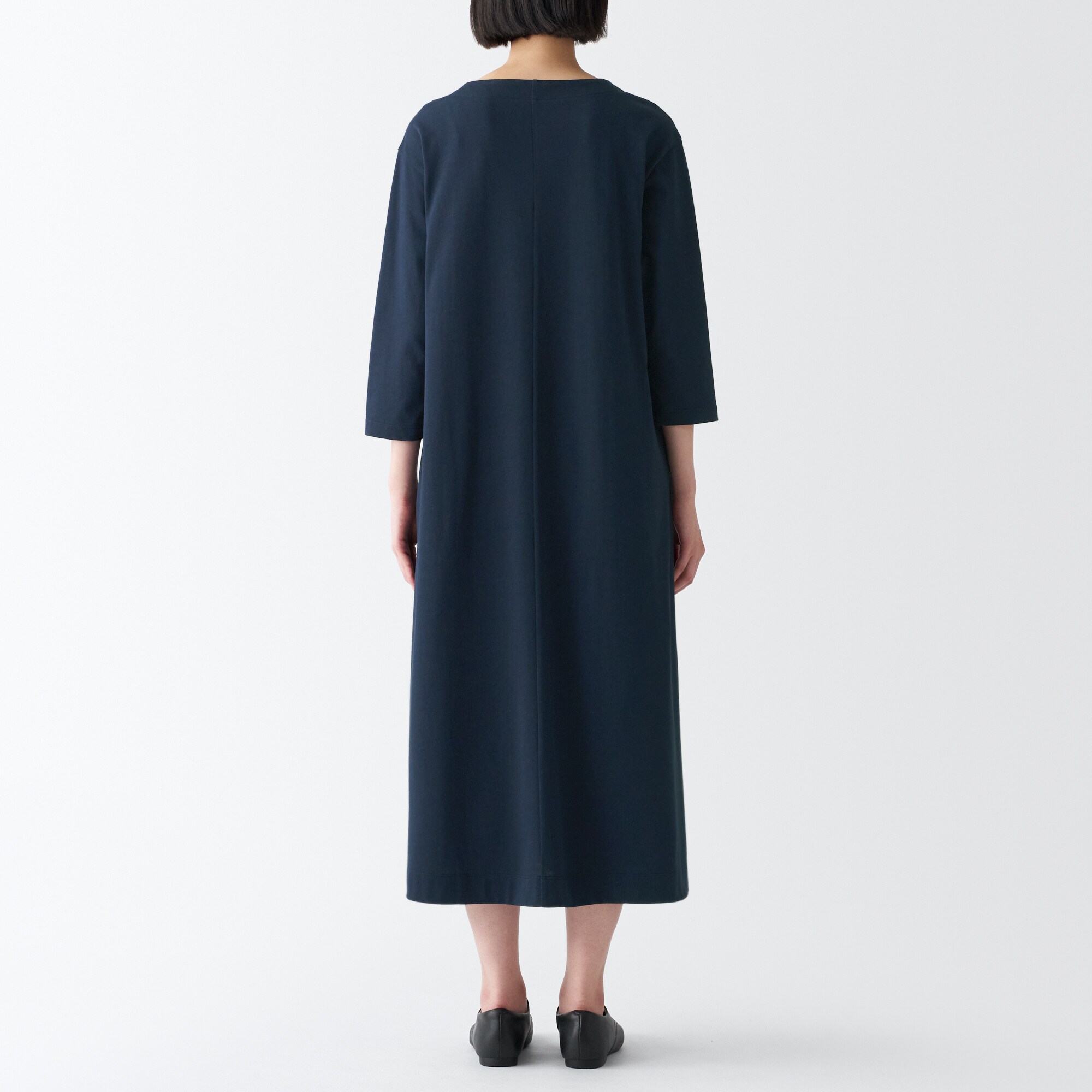 太番手七分袖ワンピース