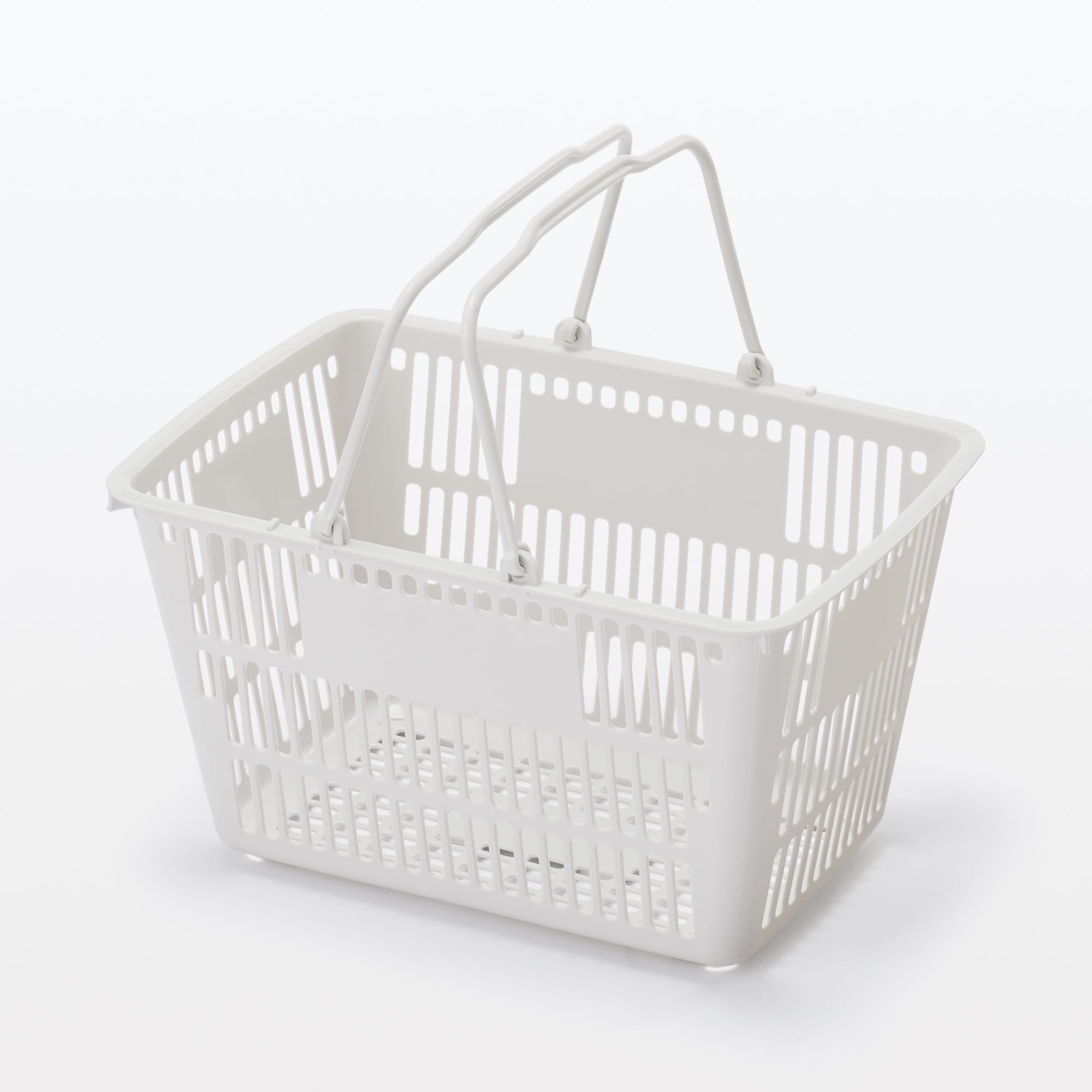 ポリプロピレン　買い物かご　約幅３８．５×奥行２７×高さ２２ｃｍ