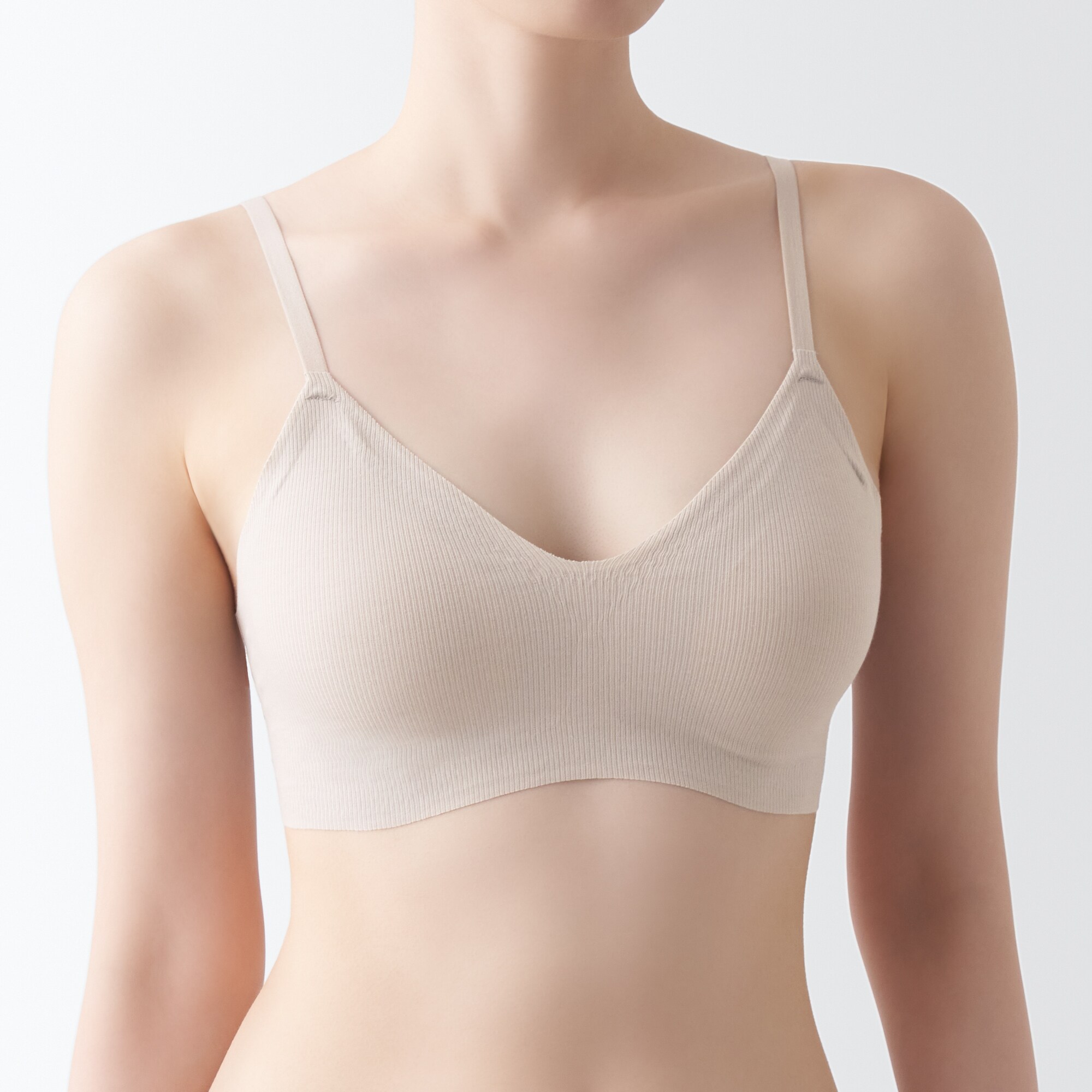 肌あたりがやさしいリブブラジャー