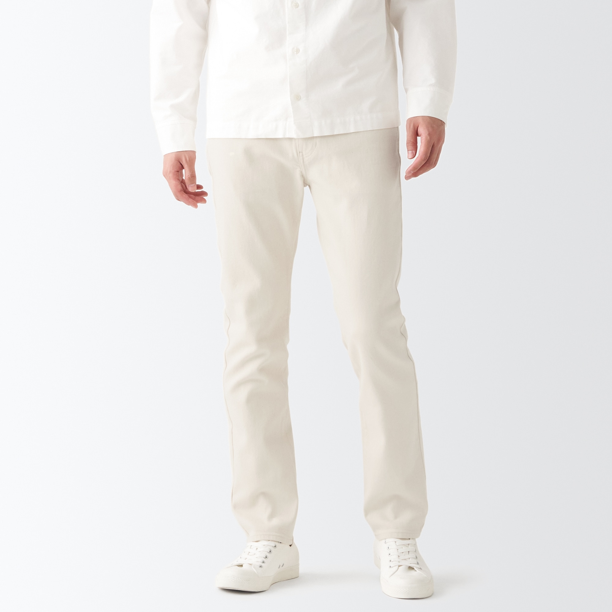 【スリム】ストレッチデニムパンツ（股下７６ｃｍ）生成