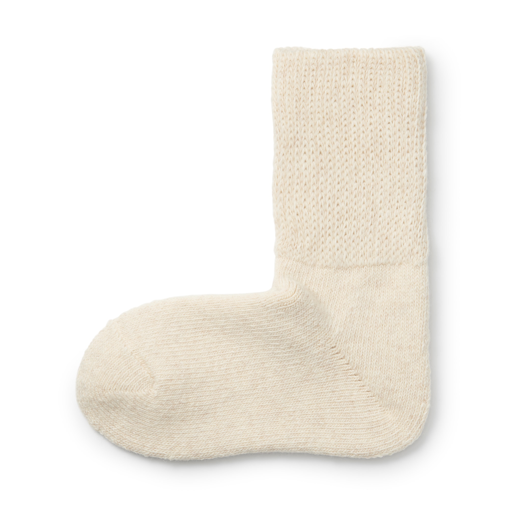 足なり直角　履き口やわらか　ヤク混　ルームソックス