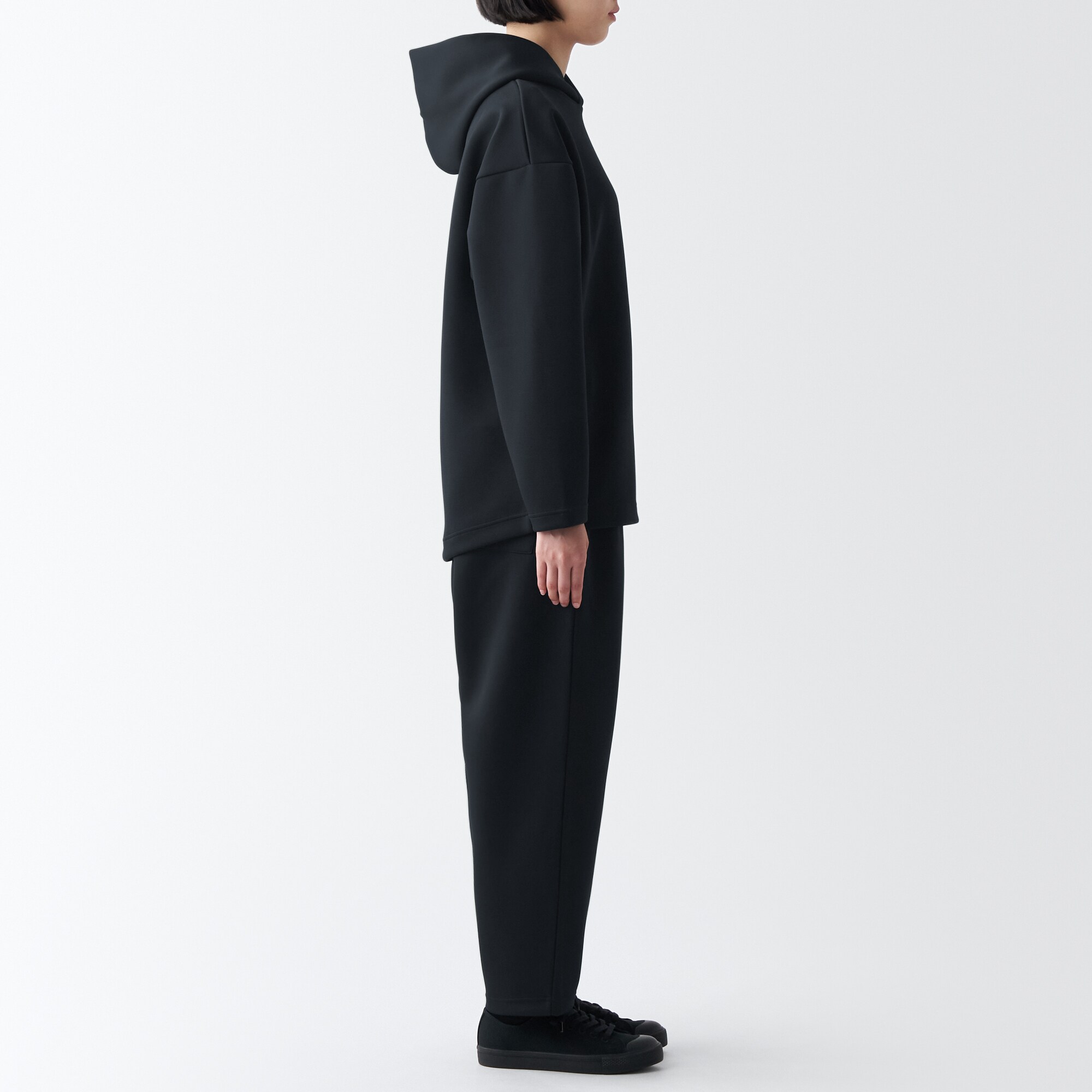 二重編みスウェットプルパーカー