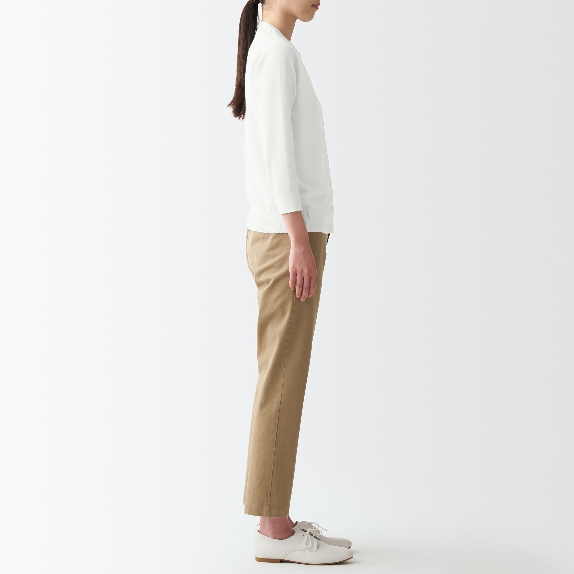 ＵＶカット強撚クルーネックカーディガン（七分袖）