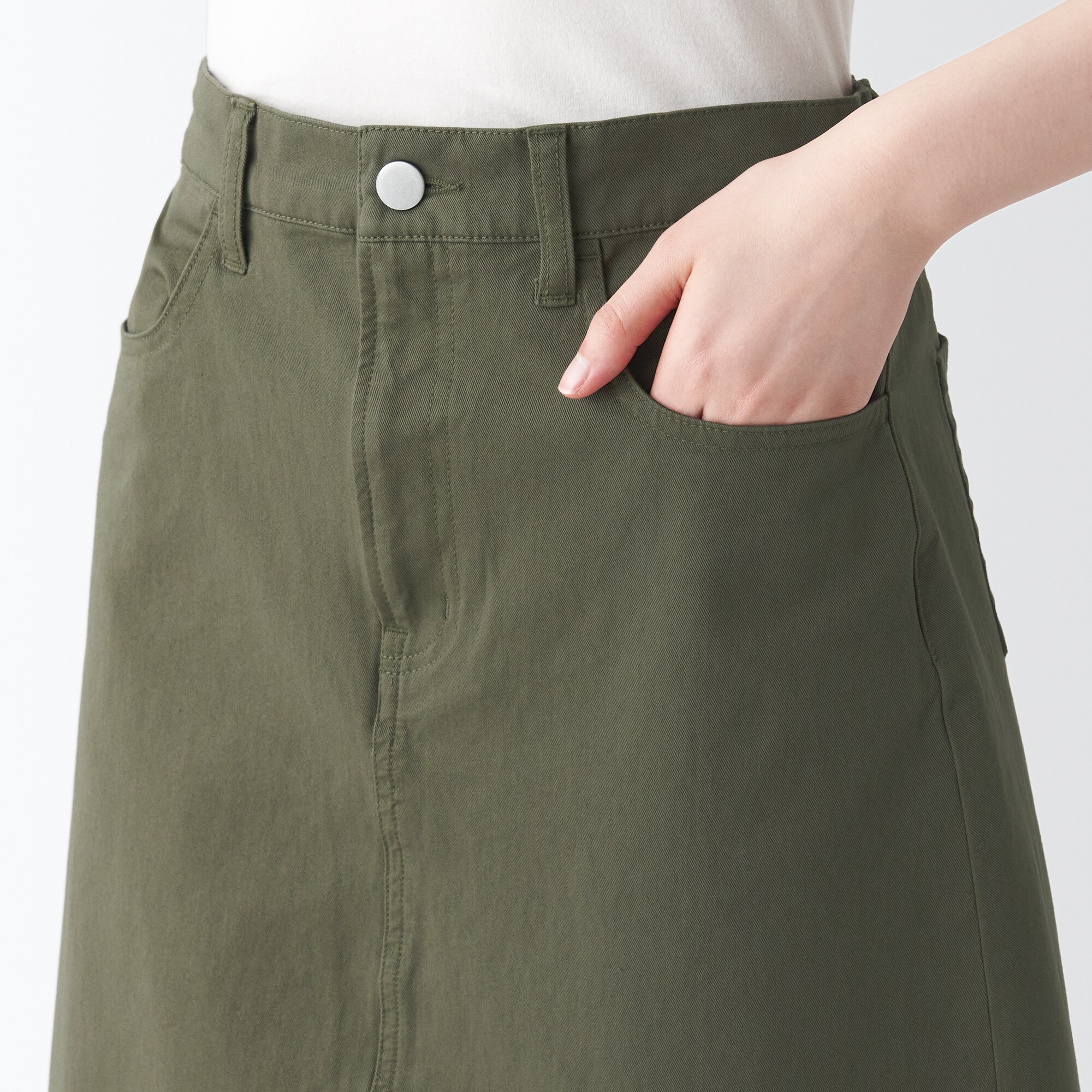 縦横ストレッチチノＡラインスカート