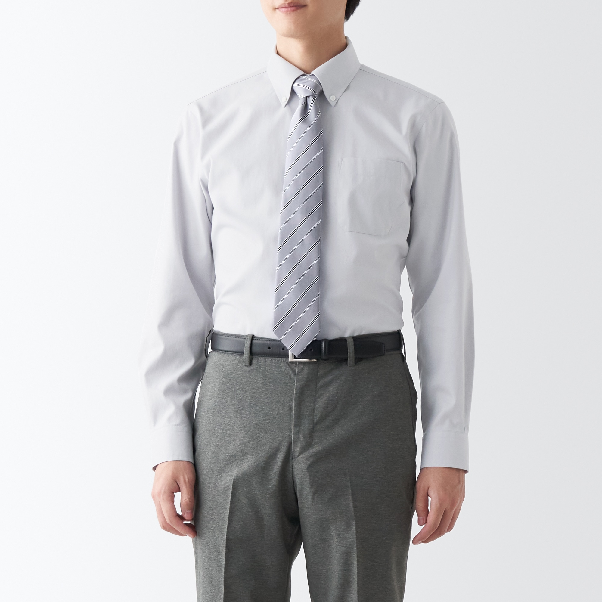 ノンアイロンビジネスボタンダウン長袖シャツ