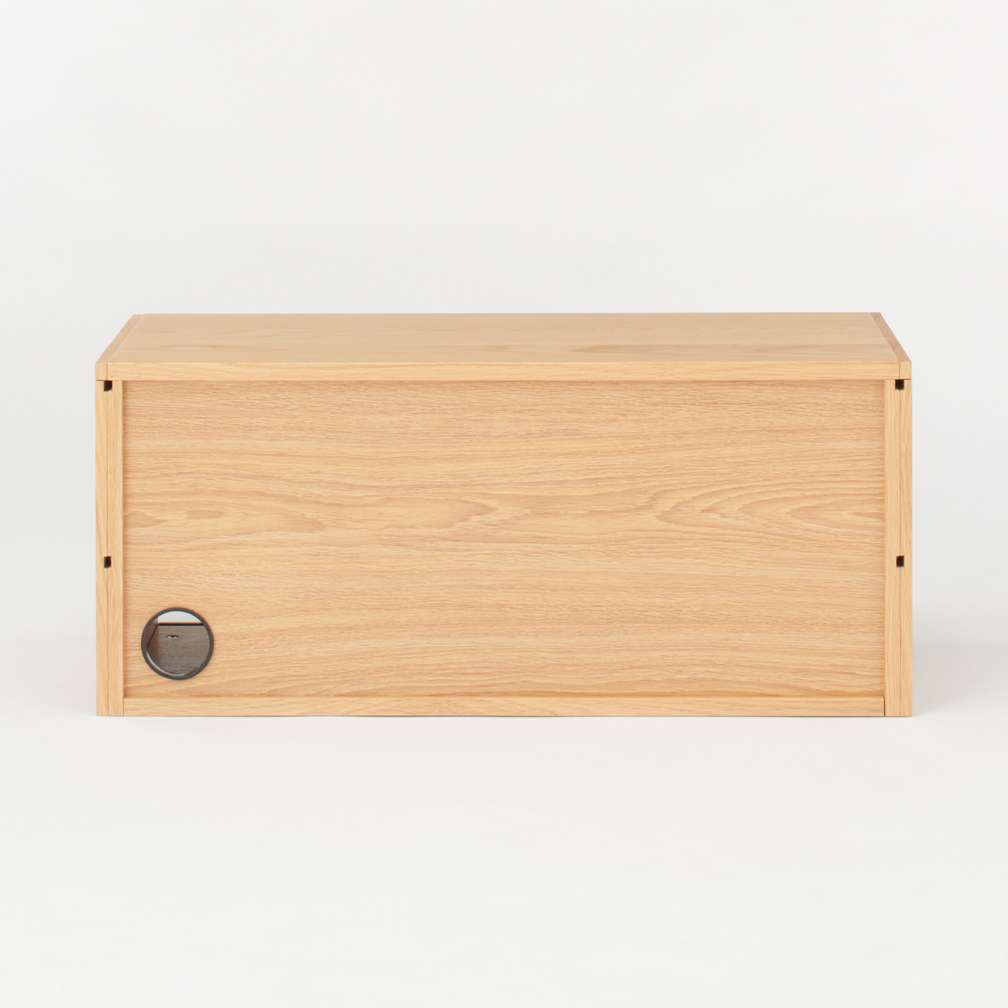 スチールユニットシェルフ用・ボックス・ガラス引き戸・オーク材