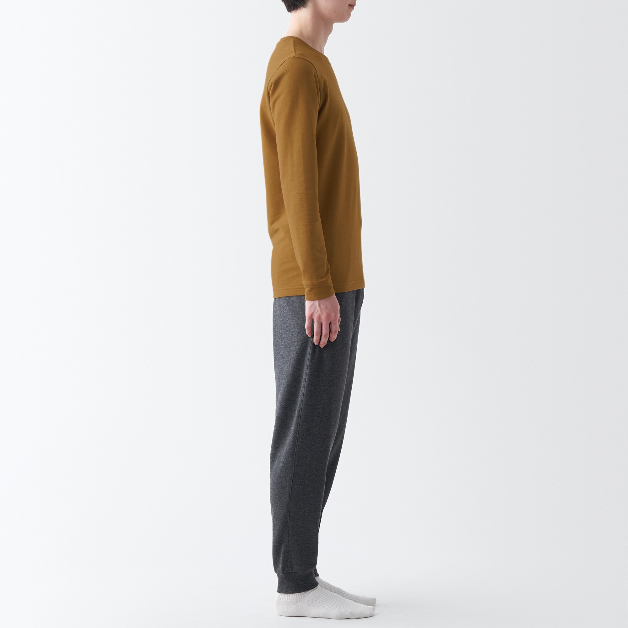 あったか綿　厚手　クルーネック長袖Ｔシャツ