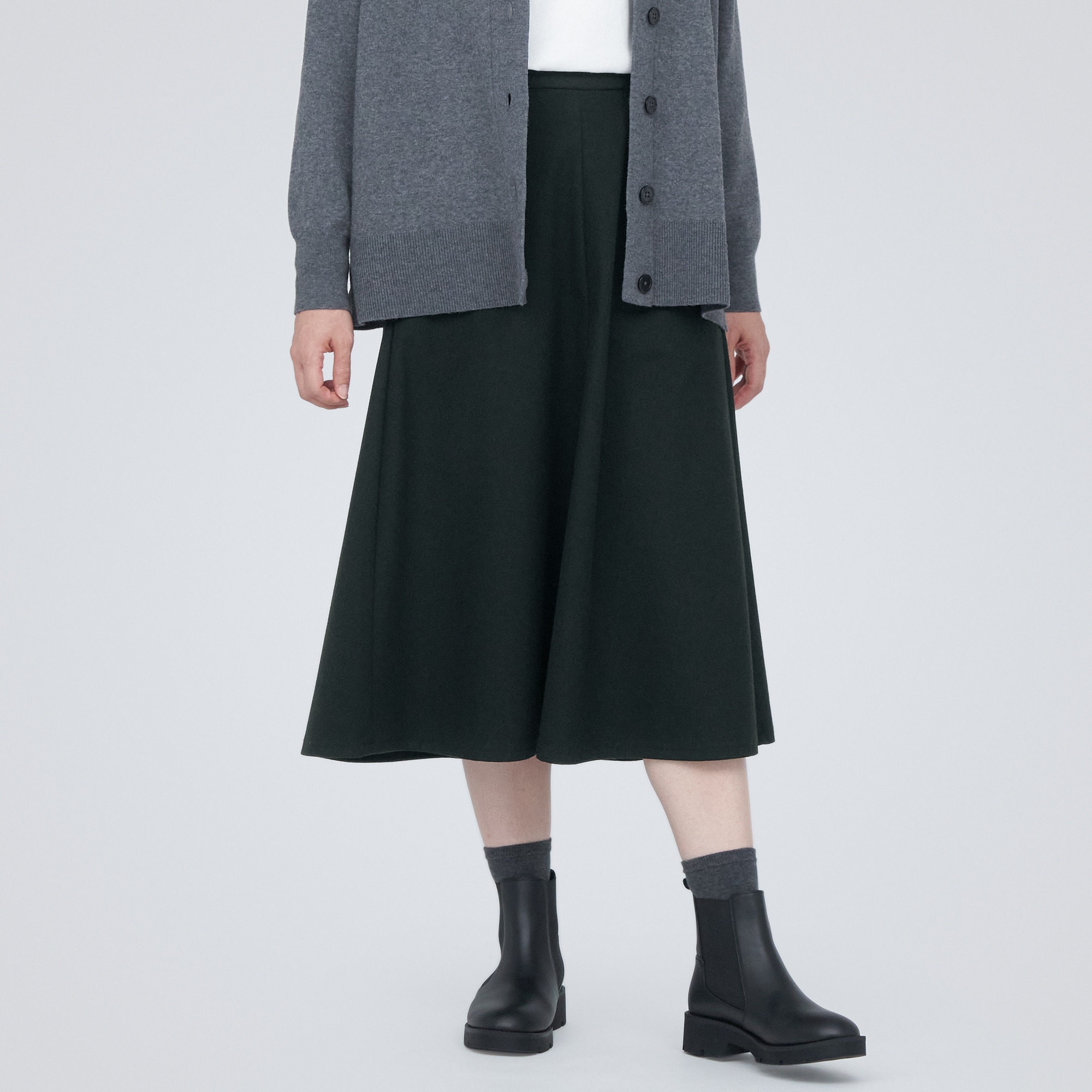 ストレッチ起毛フレアスカート