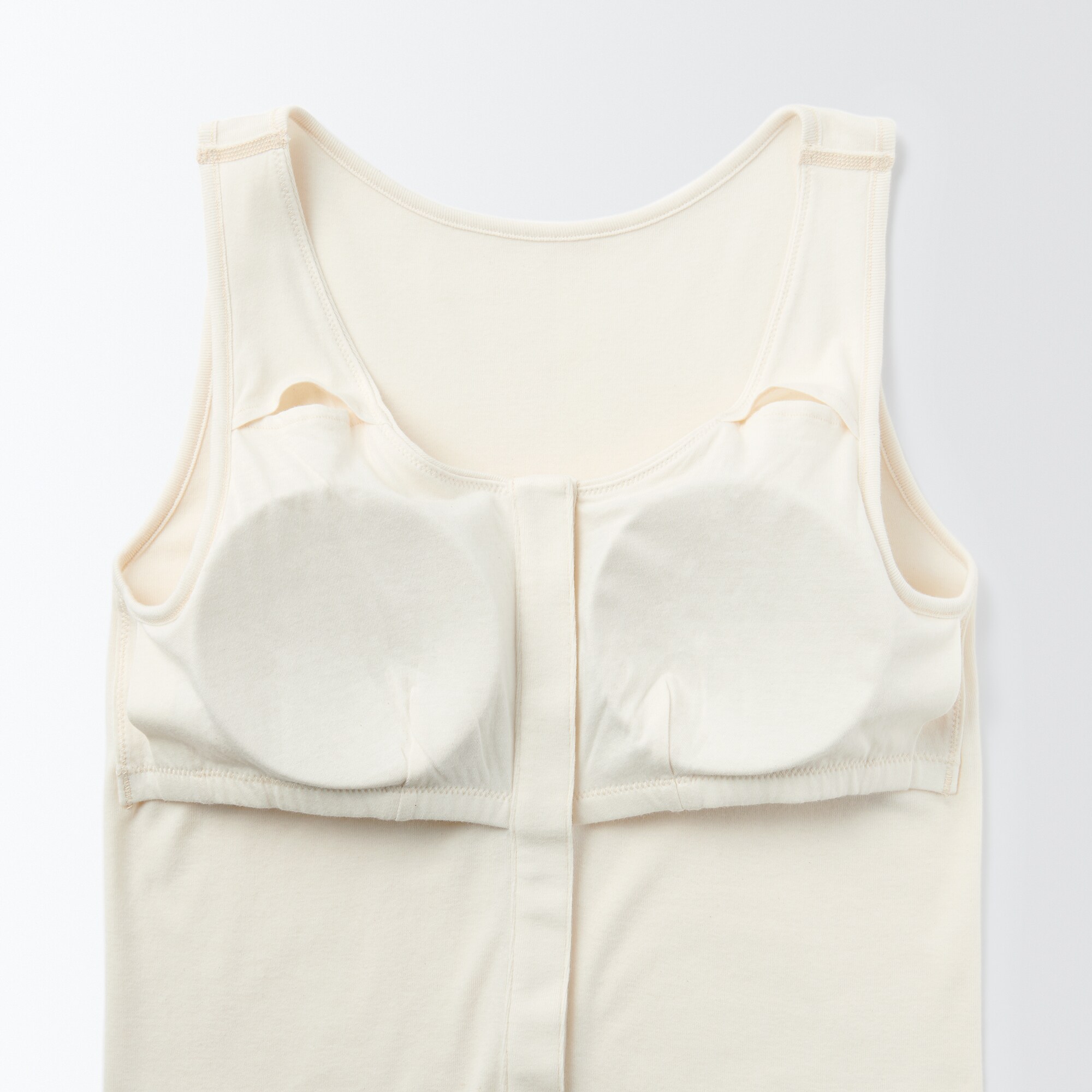 無染色前開きカップ入りタンクトップ
