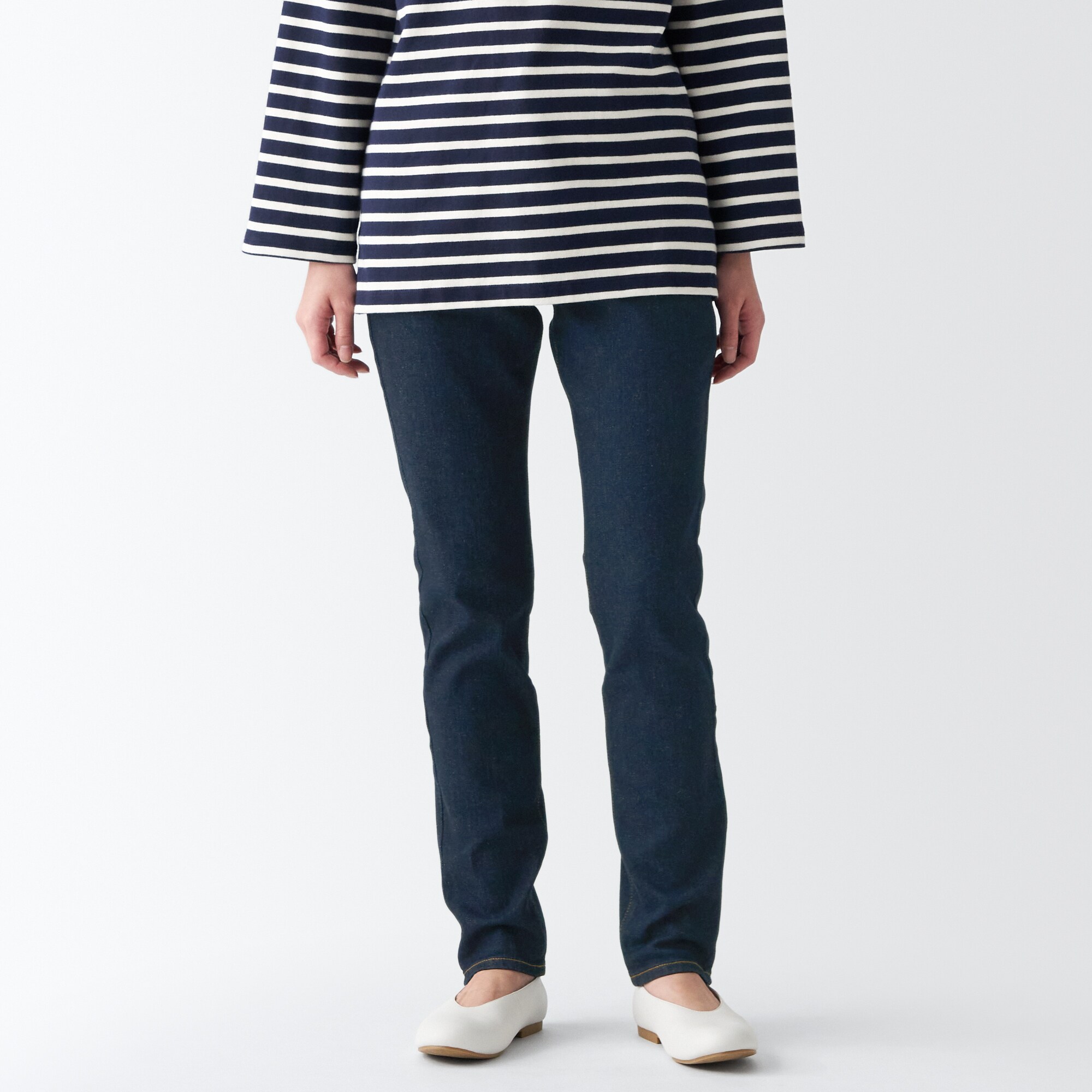 【スリム】ストレッチデニムスリムパンツ（股下７５ｃｍ）グレー