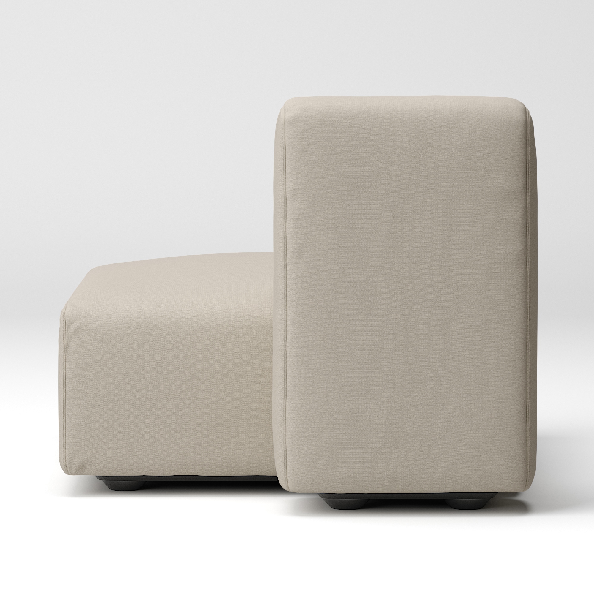 【カバー】洗いざらしの綿帆布ユニットソファ・ハーフバックレスト・大用カバー／生成