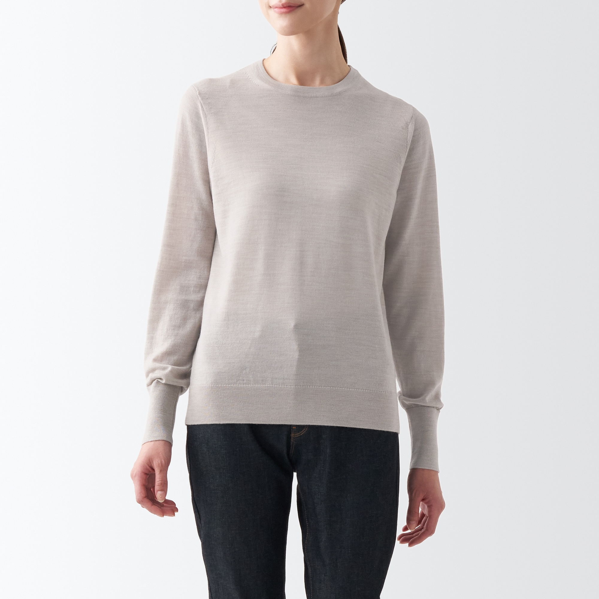 メリノウールクルーネックセーター