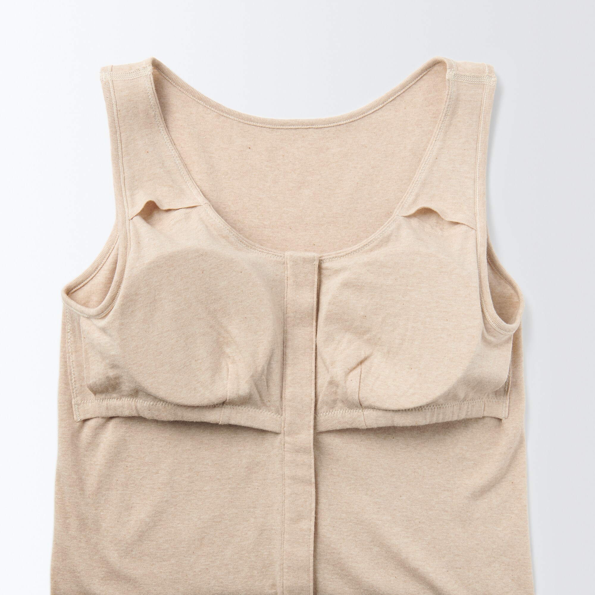 無染色前開きカップ入りタンクトップ