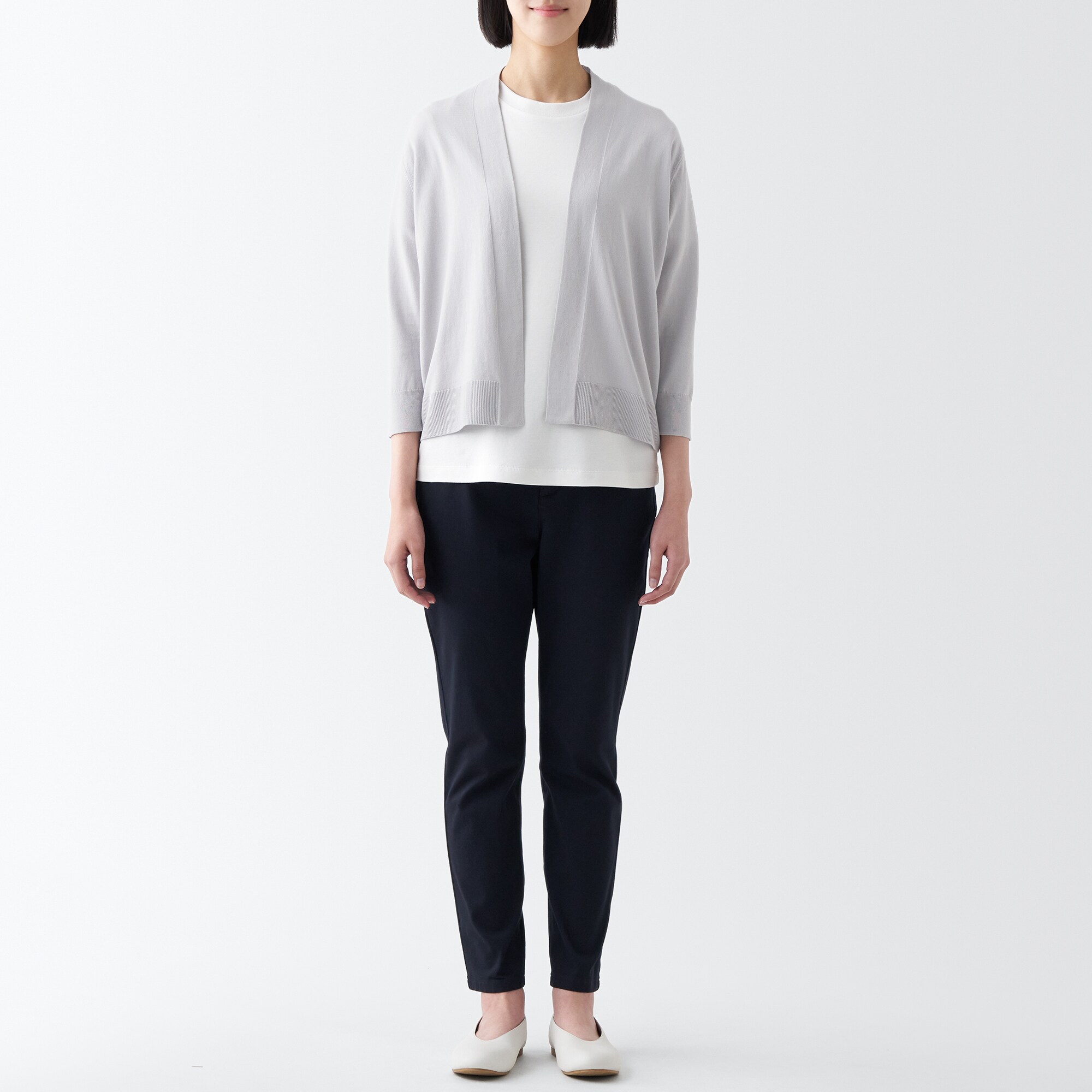 ＵＶカット強撚ショートカーディガン（七分袖）