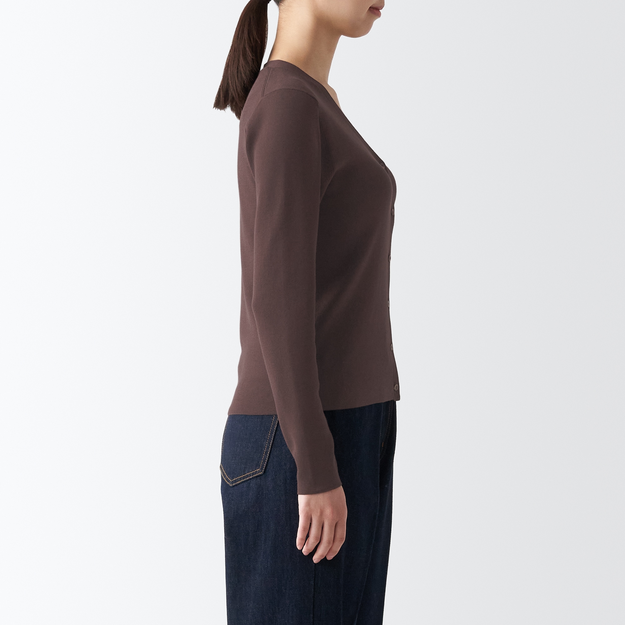 ＵＶカットリブ編みＶネックカーディガン