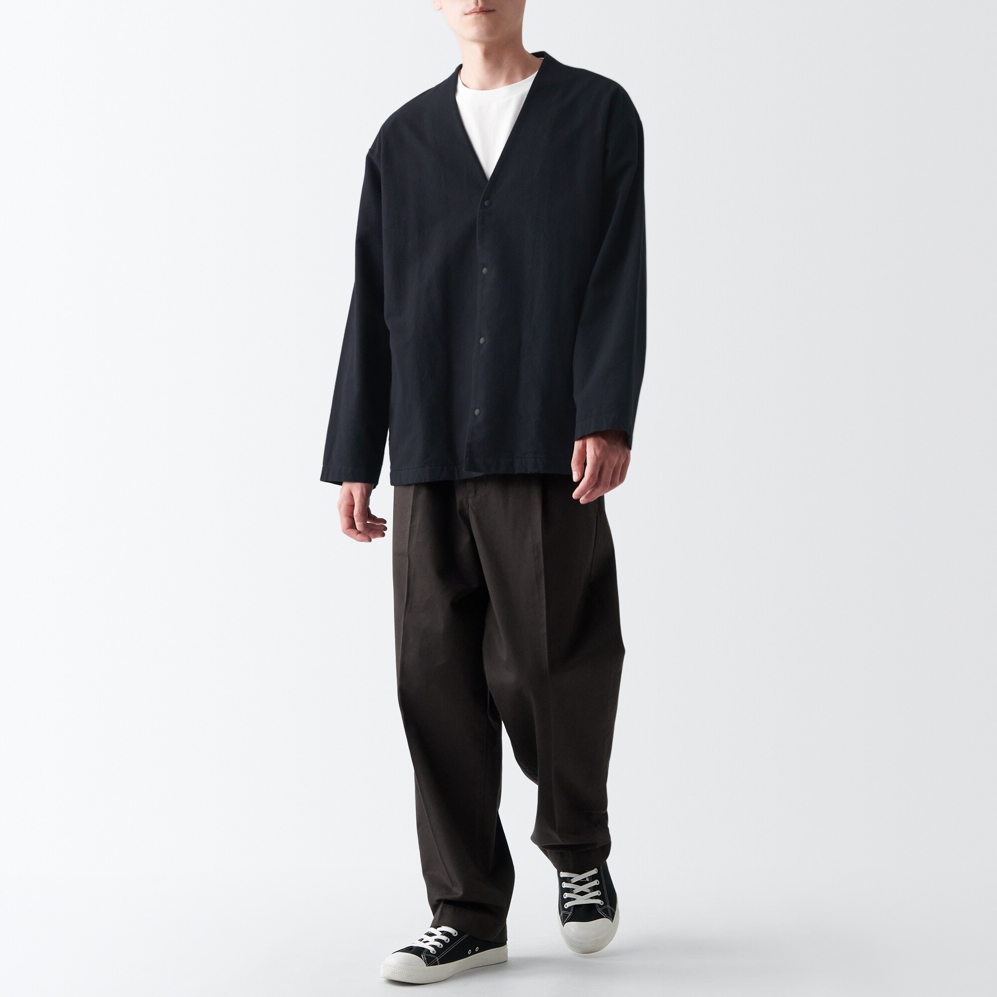 両面起毛フランネルカーディガン