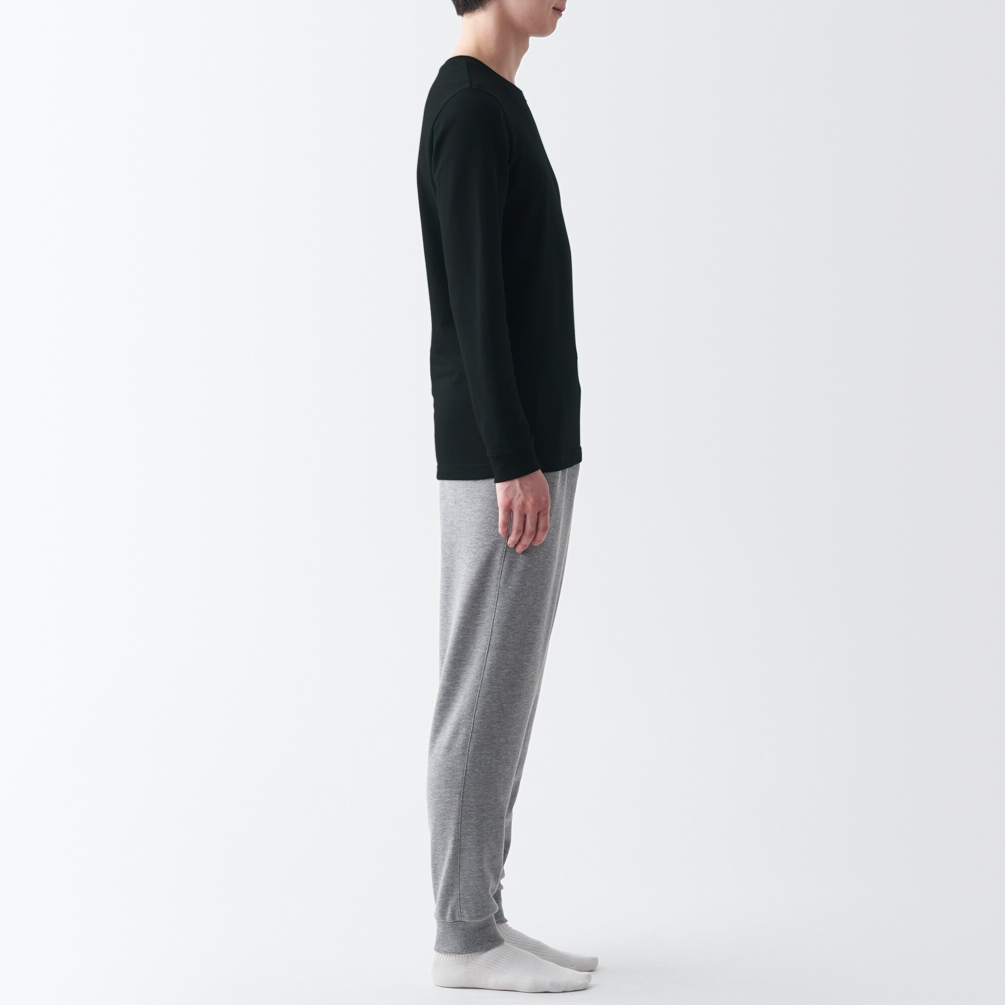 あったか綿　厚手　クルーネック長袖Ｔシャツ