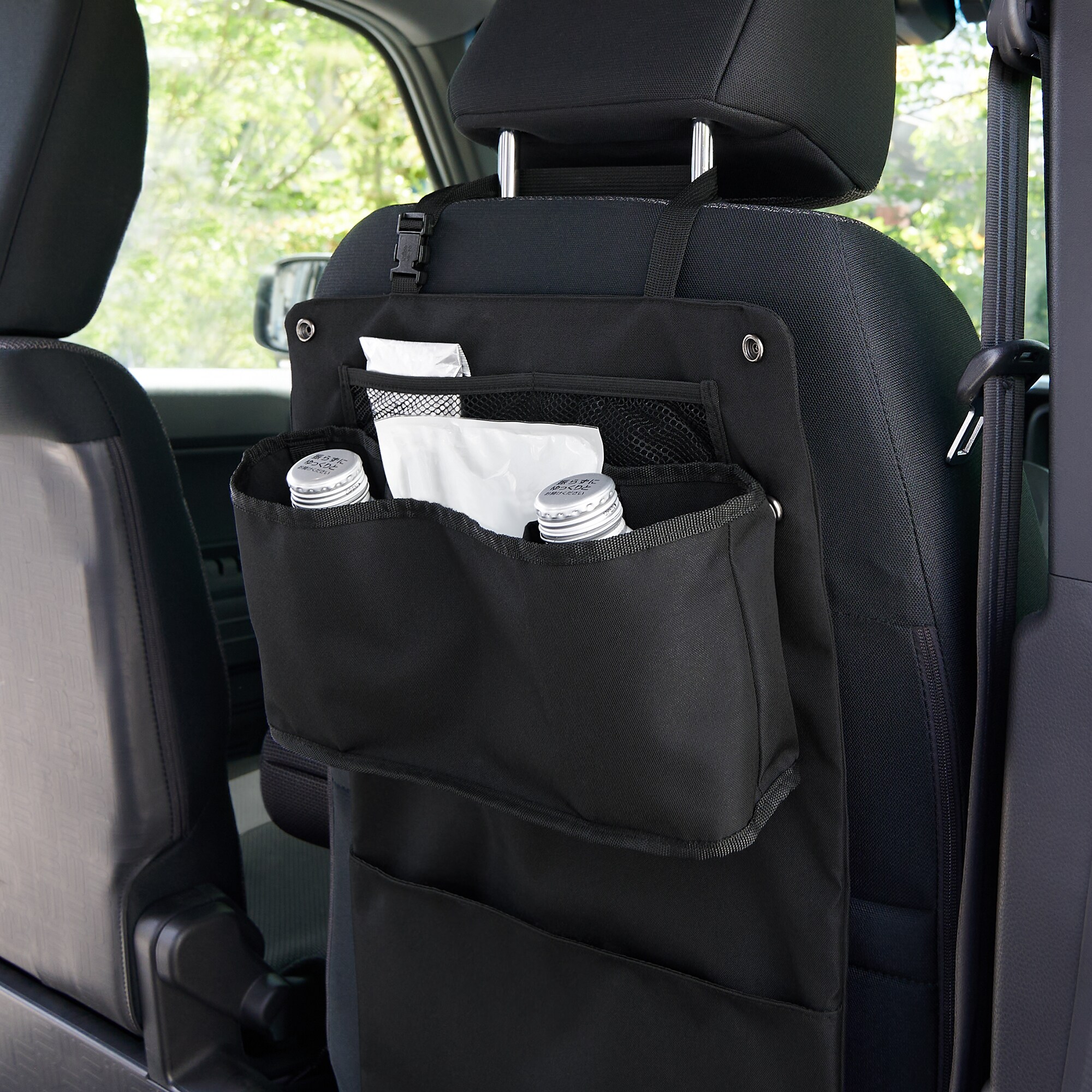 吊るして使えるＡ４ポケット付きマルチ収納ケース　黒　約２４．５×３６×１１ｃｍ