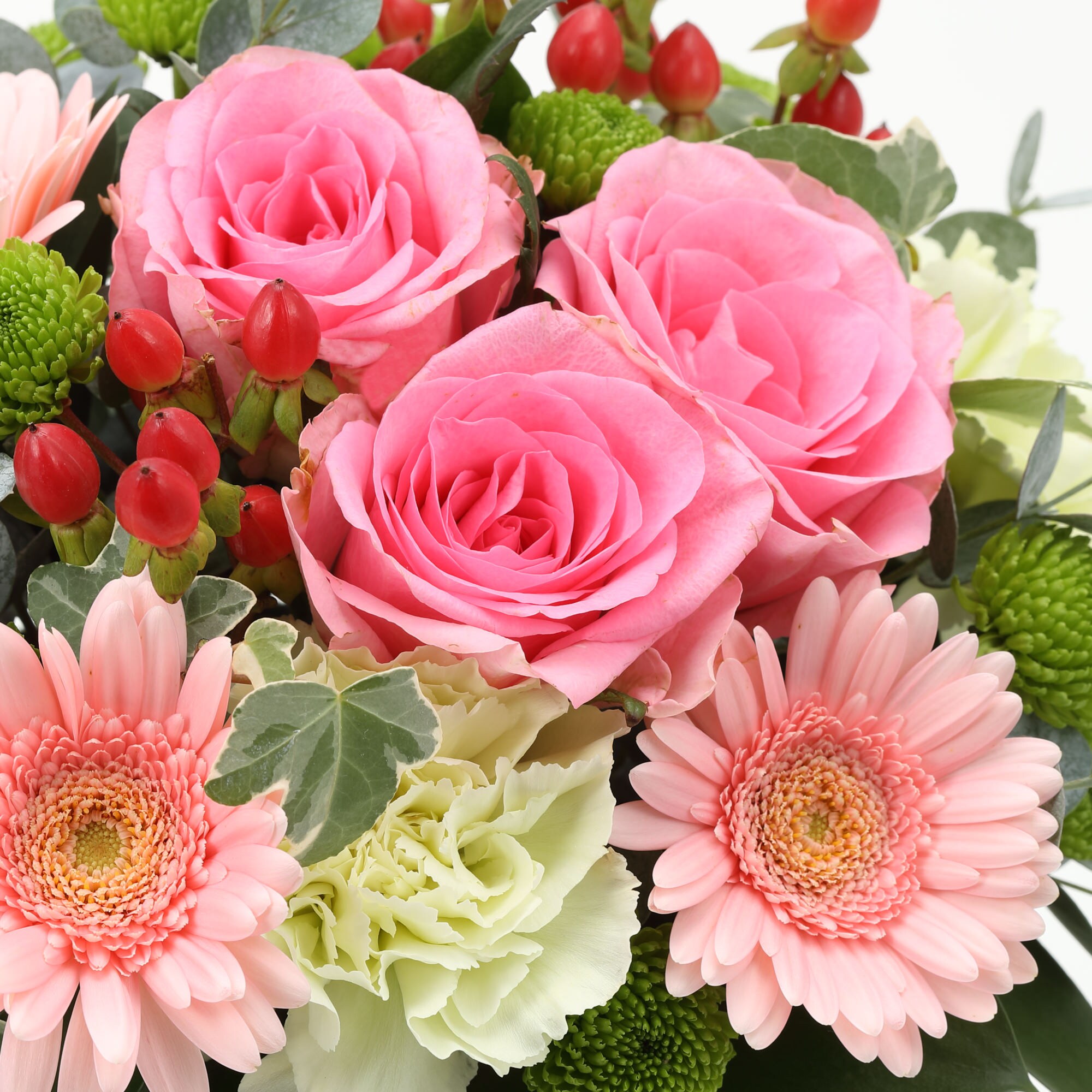 バラとガーベラのアレンジＬ　ピンク