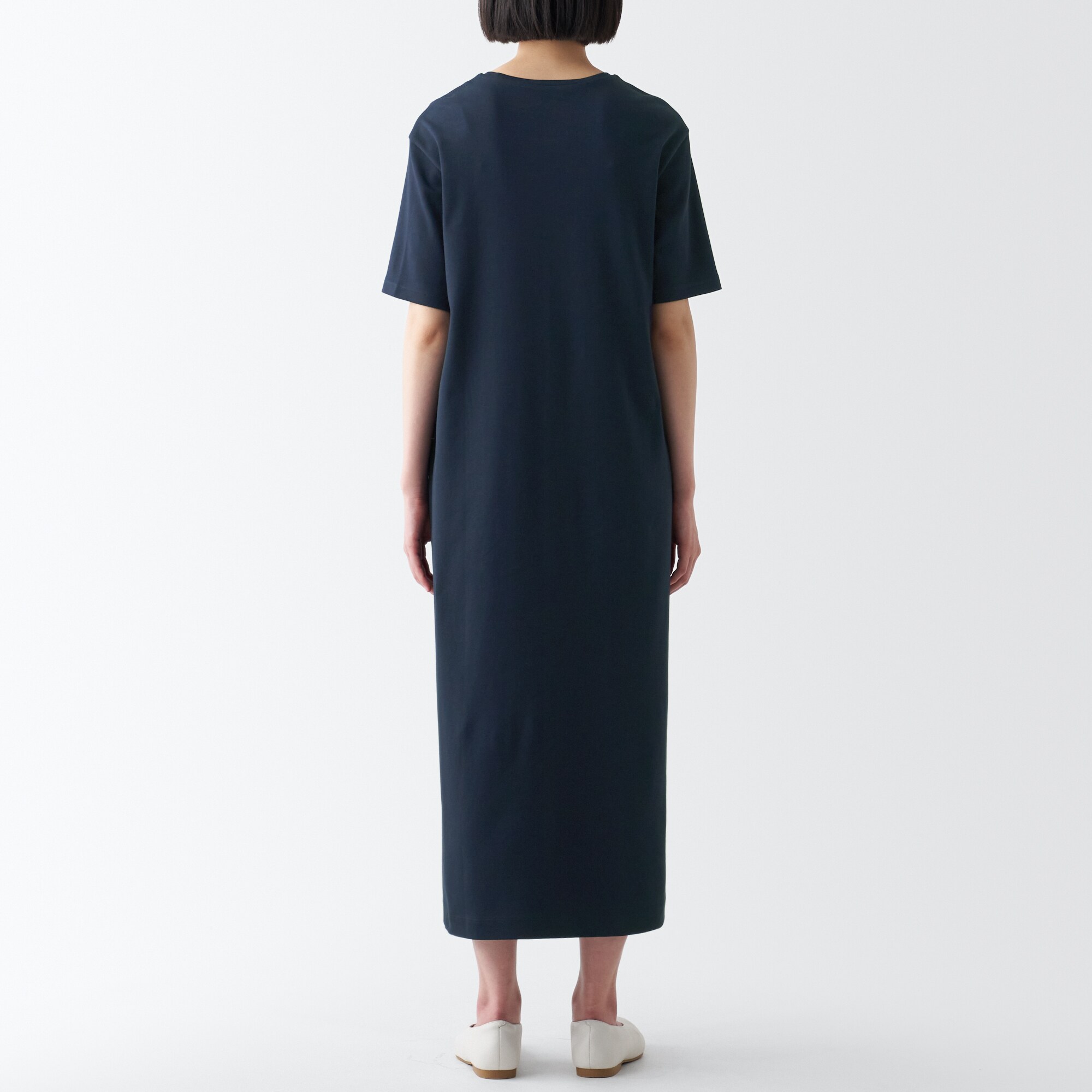 スムース編み半袖ワンピース