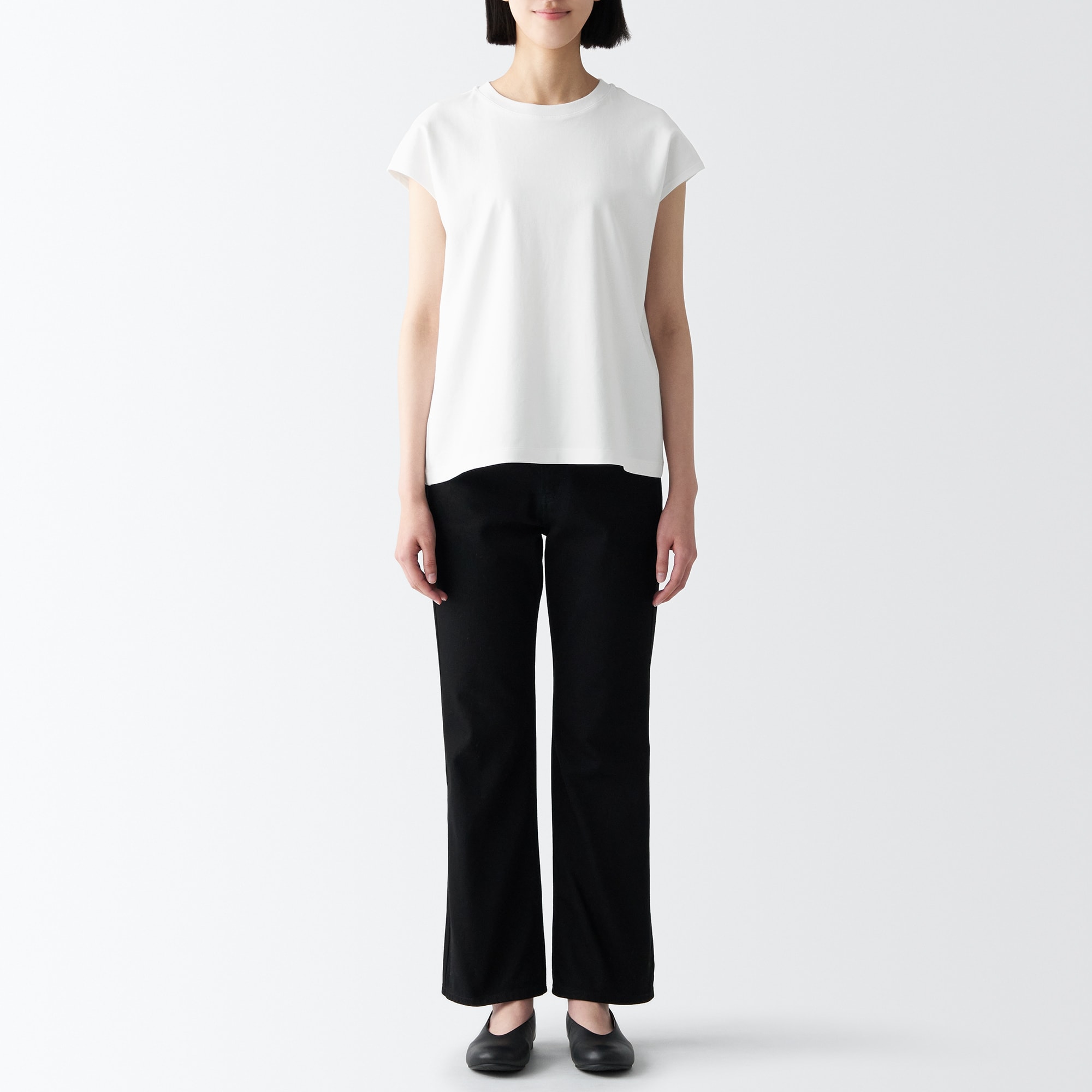 スムース編みフレンチスリーブＴシャツ