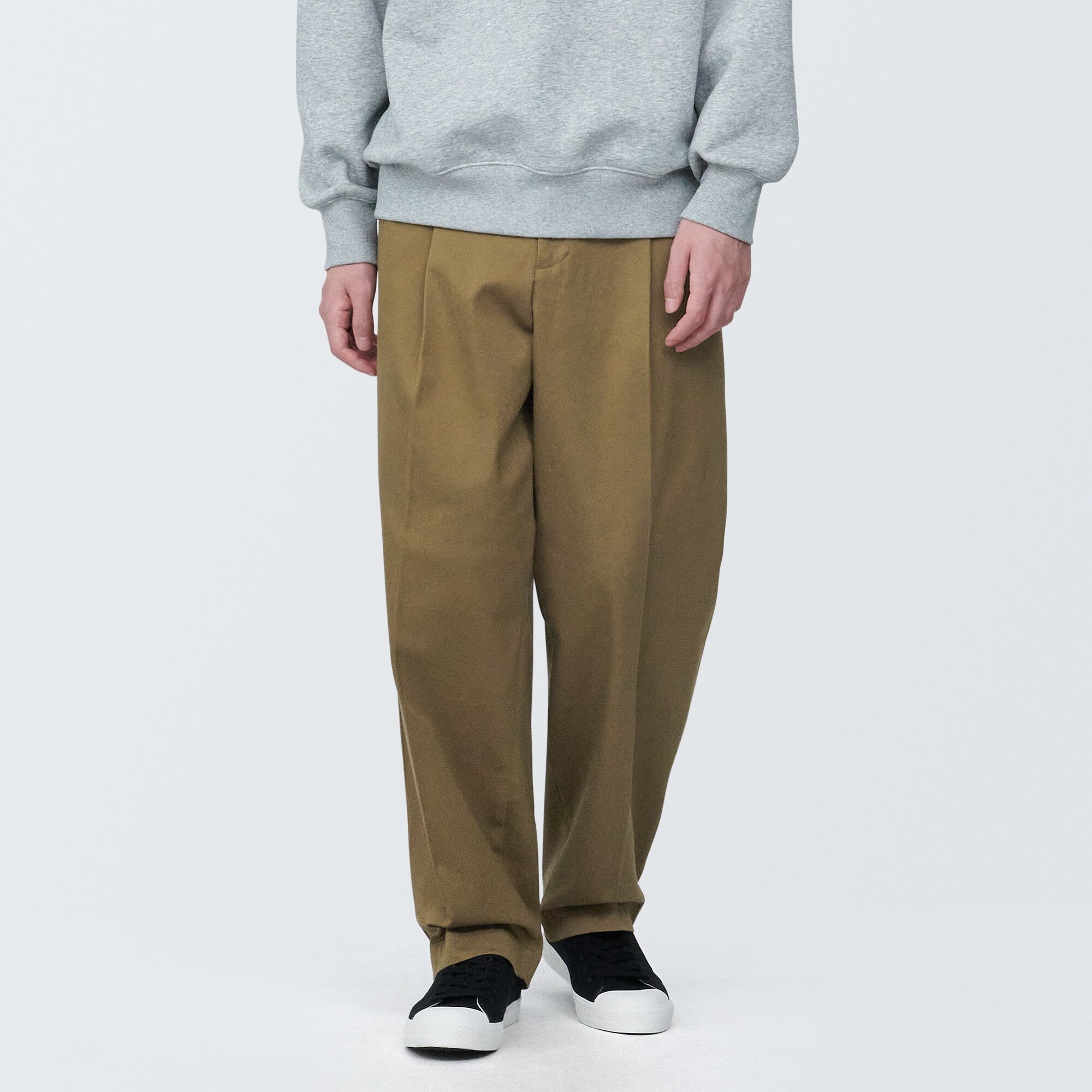 紳士　ストレッチチノタックワイドパンツ