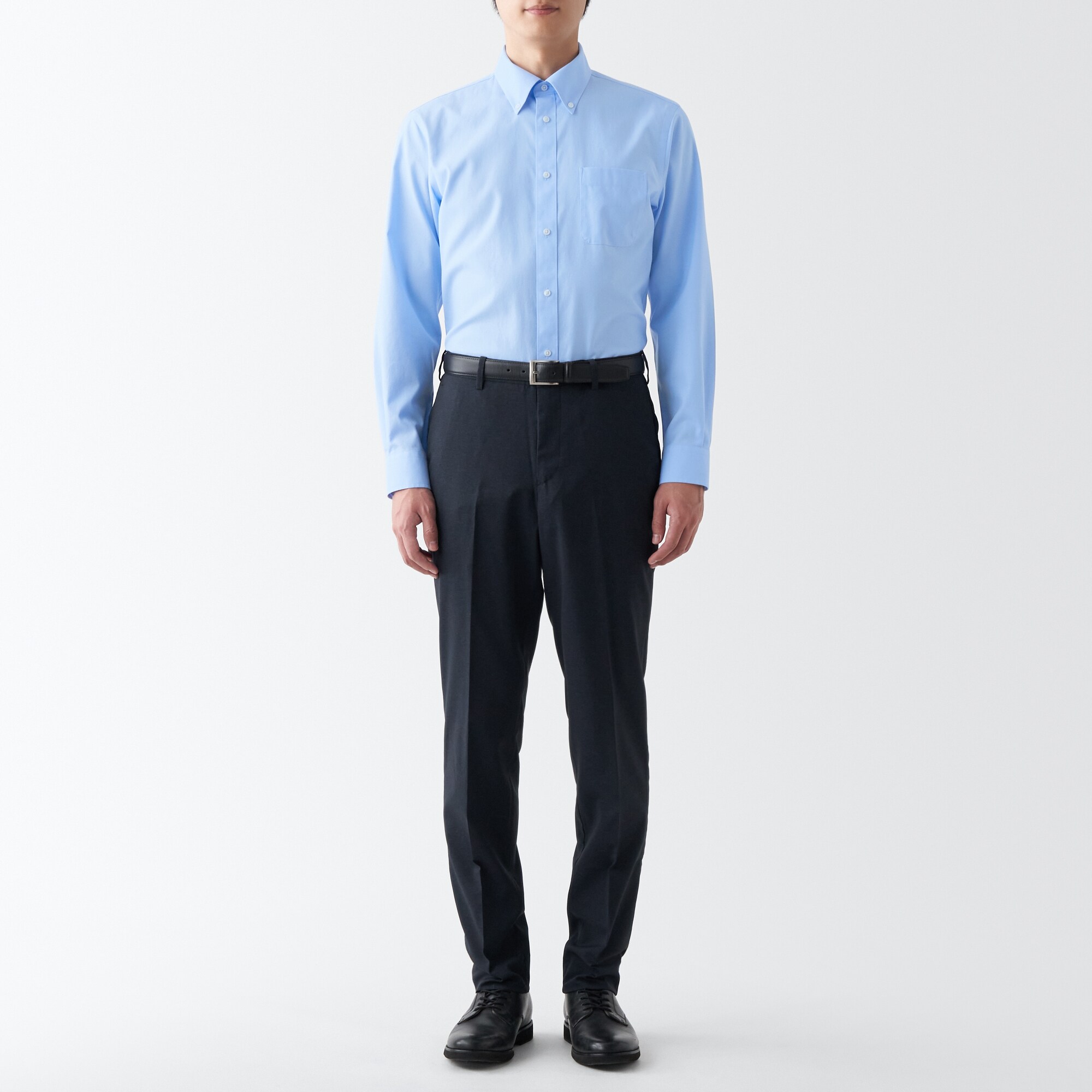 ノンアイロンビジネスボタンダウン長袖シャツ