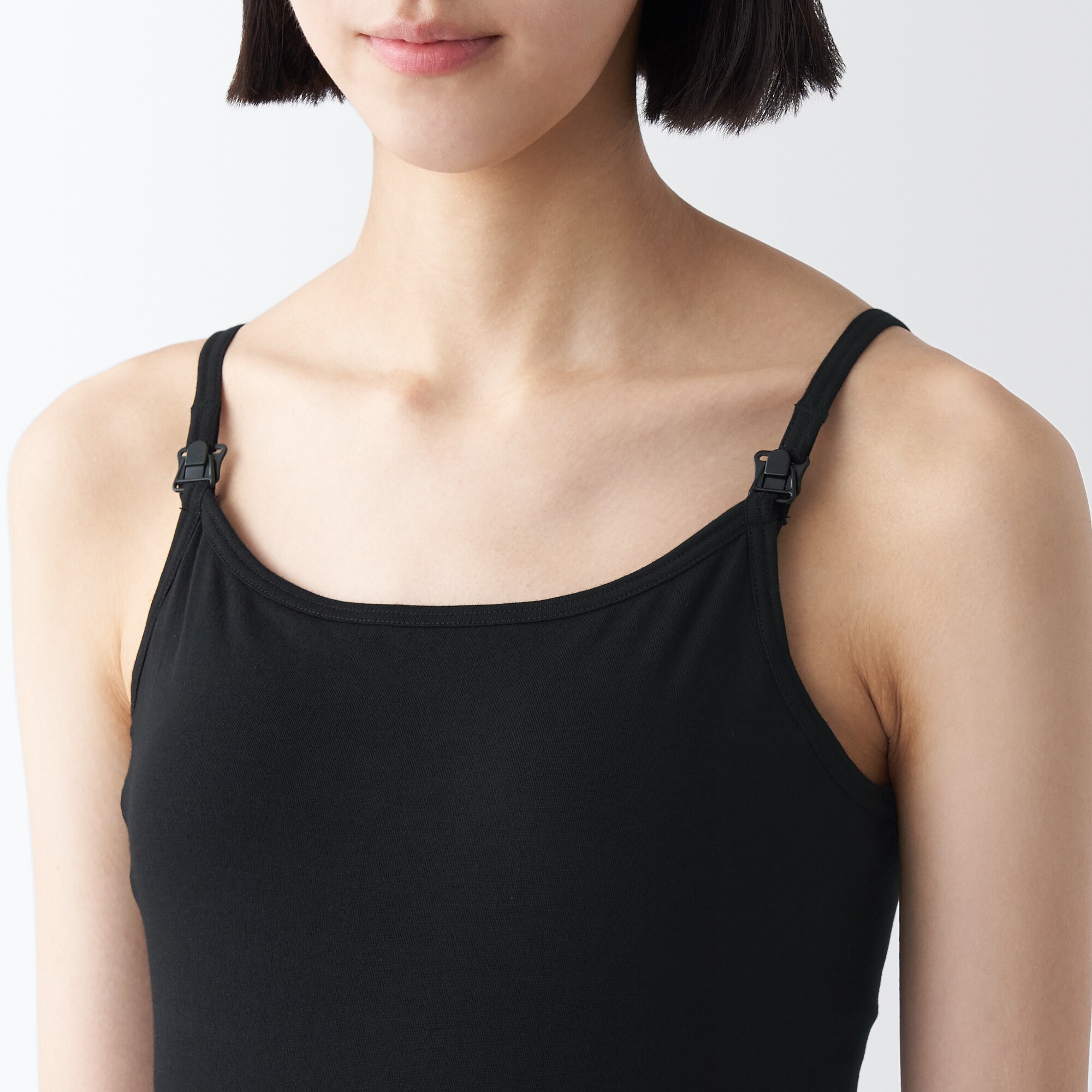 シルク混　授乳に便利なカップ入りキャミソール（マタニティ）