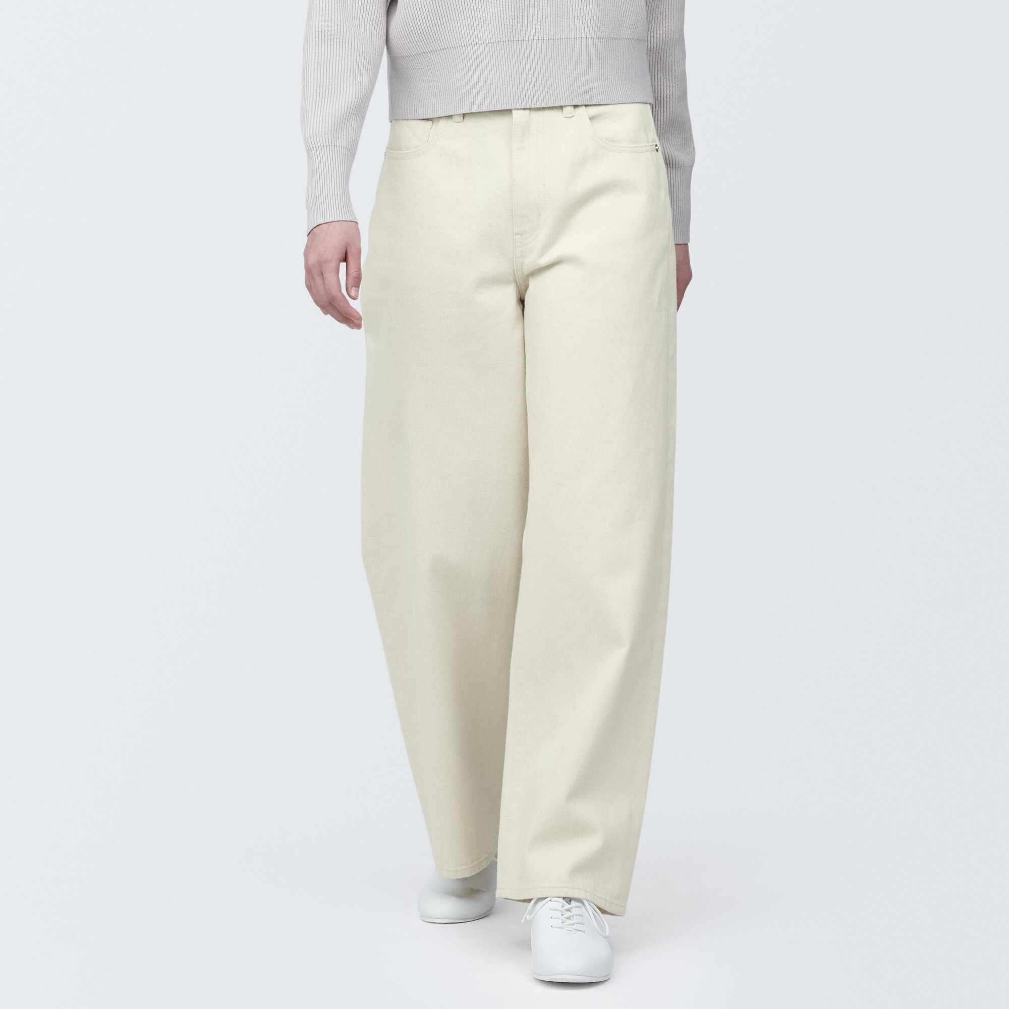 婦人　デニムワイドバギーパンツ（股下７２ｃｍ）